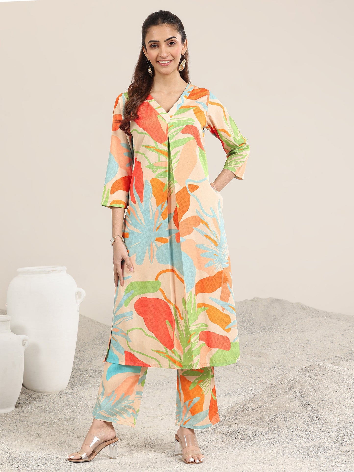 Multi Printed Poly Crepe Co-Ord sets