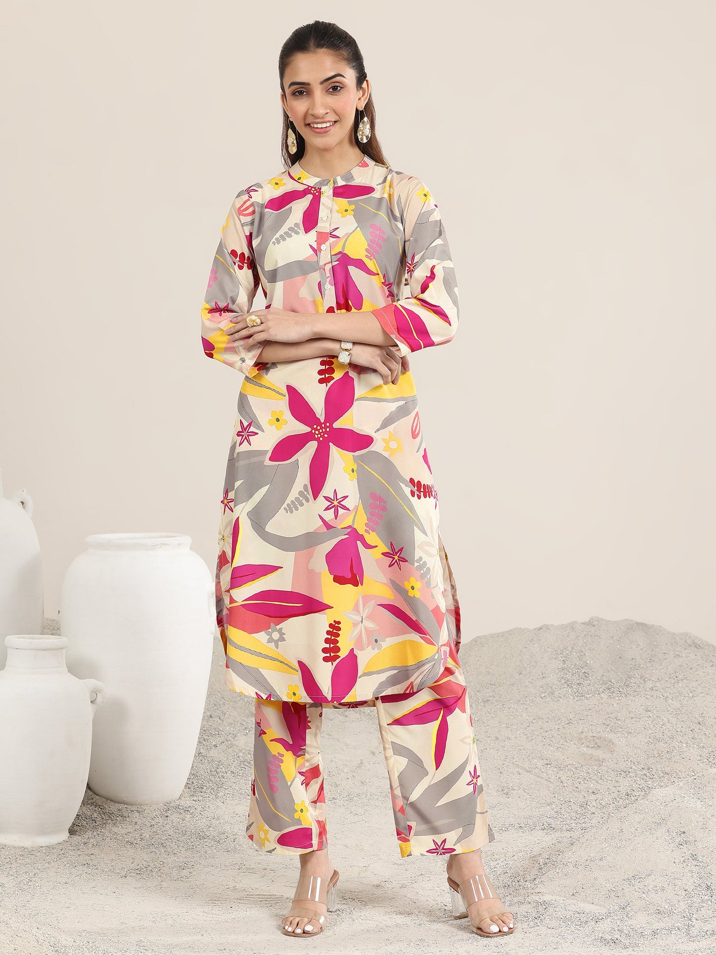 Multi Printed Poly Crepe Co ord sets