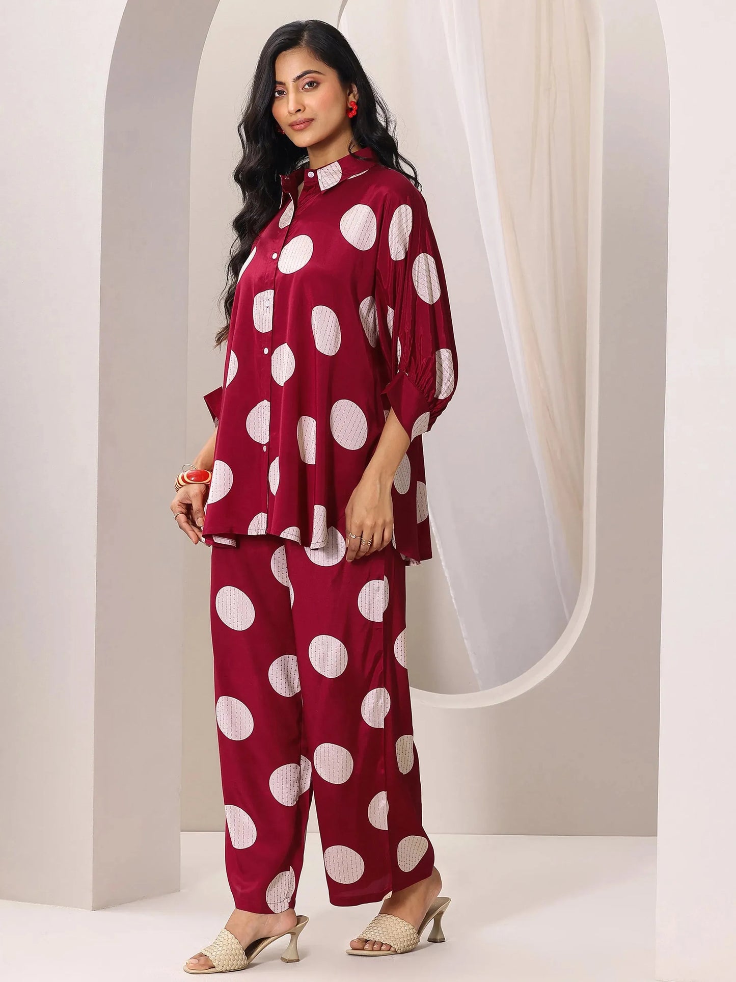 Red Printed Rayon Co-Ord Sets