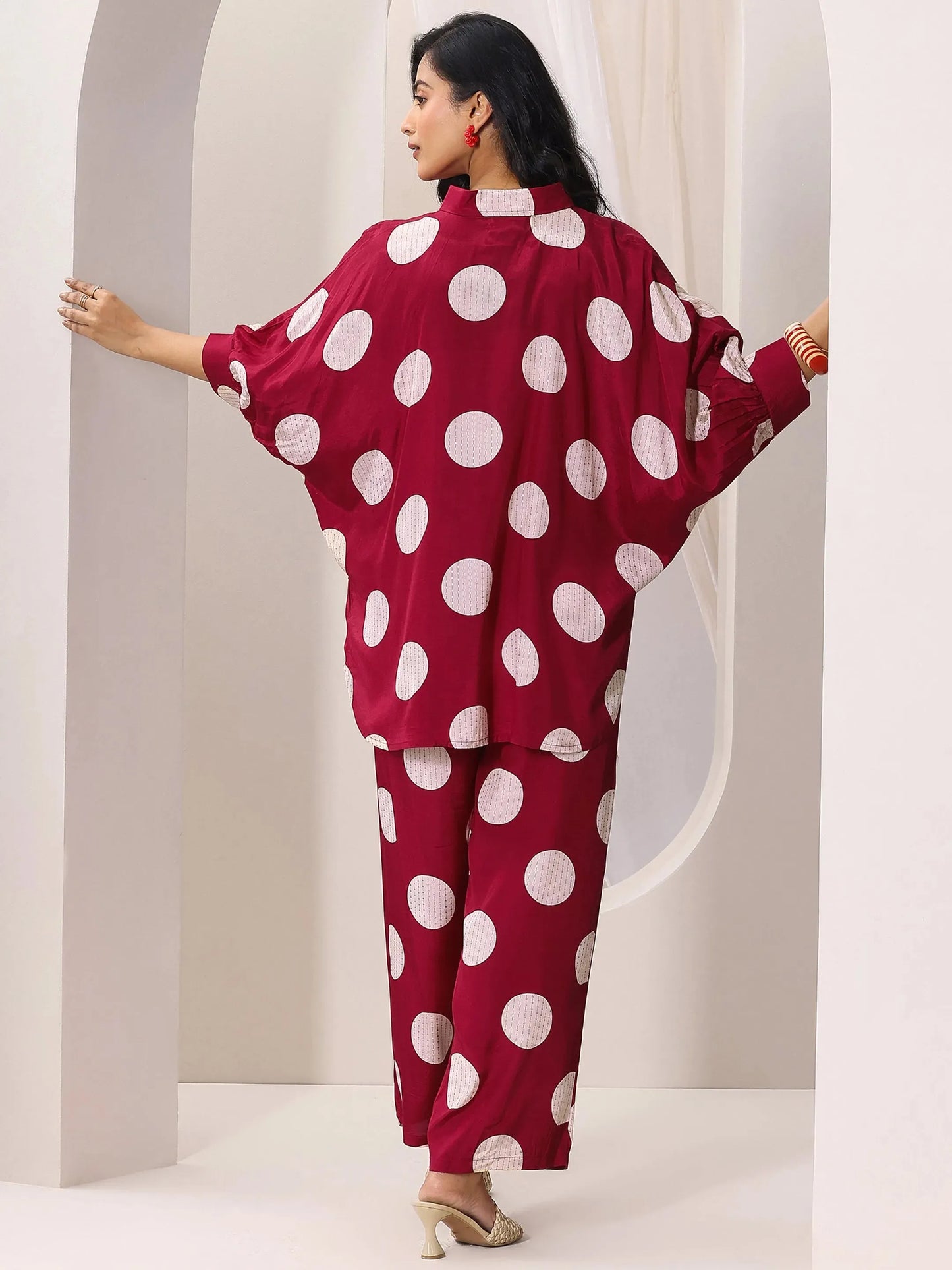 Red Printed Rayon Co-Ord Sets