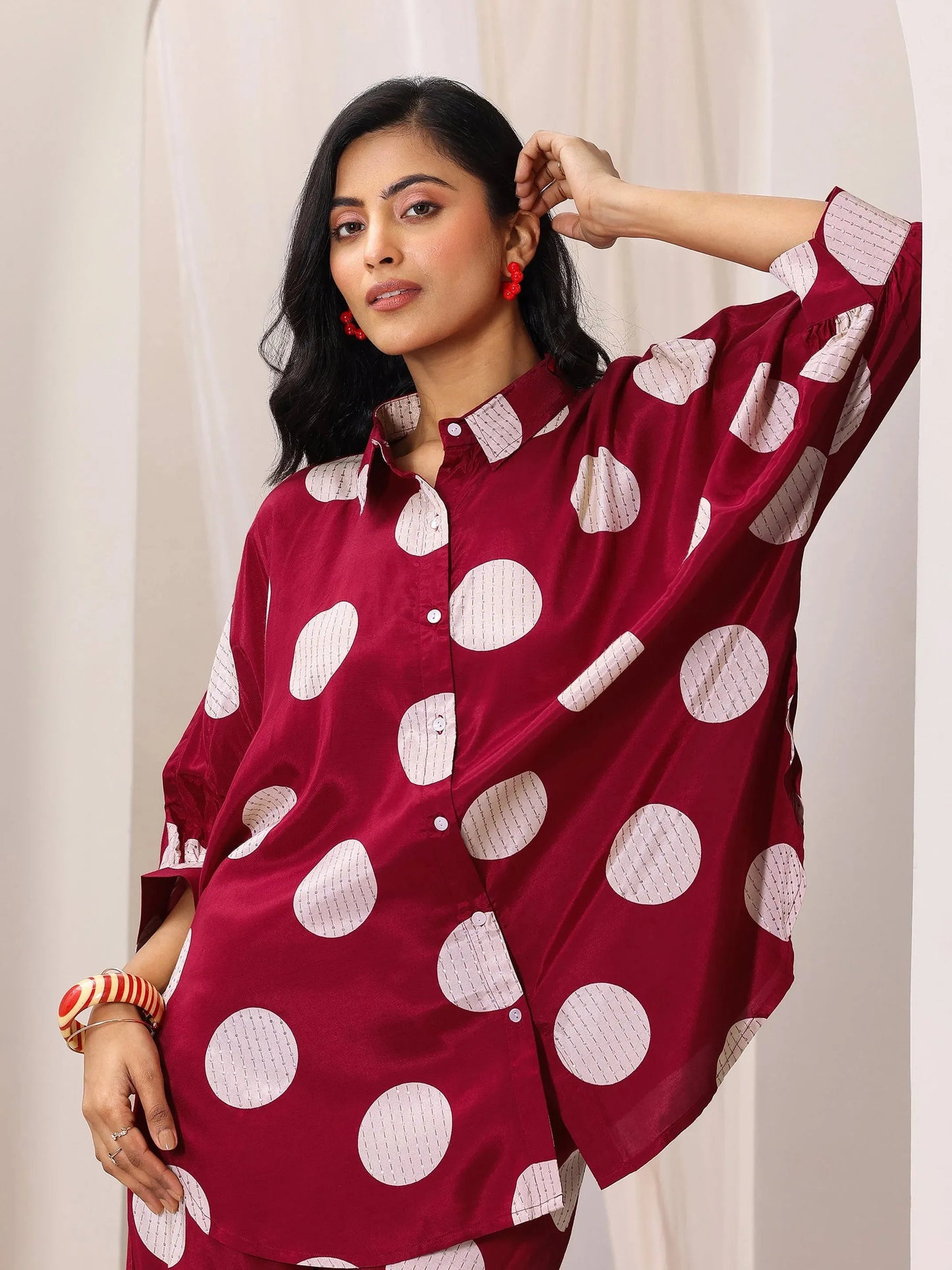 Red Printed Rayon Co-Ord Sets