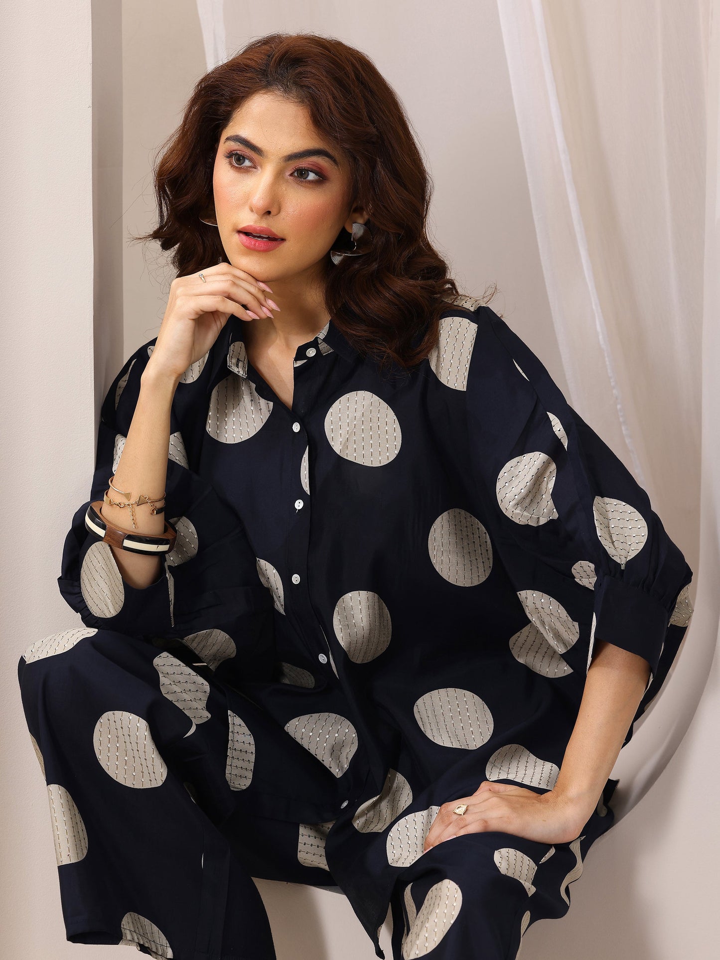 Blue Printed Rayon Co-Ord Sets