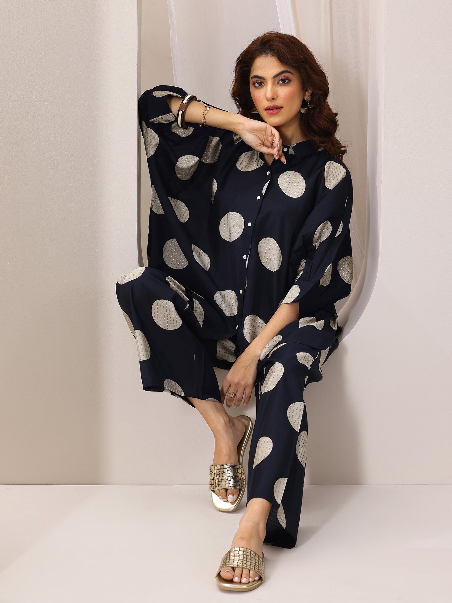 Blue Printed Rayon Co-Ord Sets