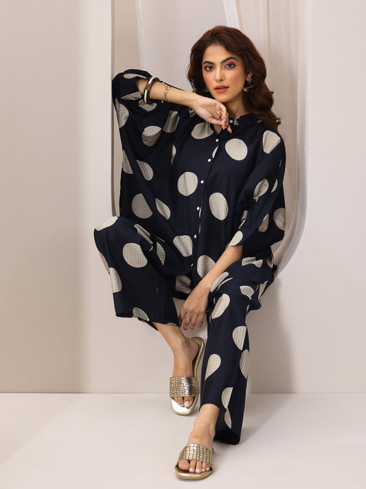 Blue Printed Rayon Co-Ord Sets