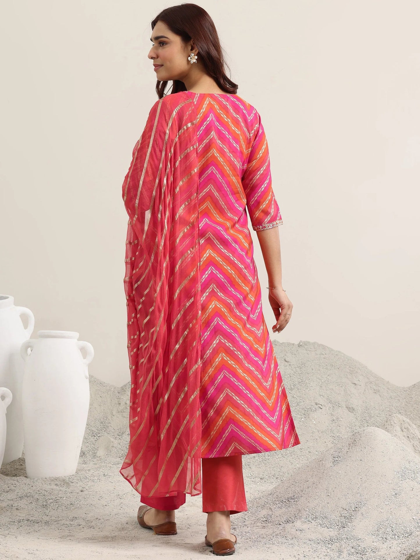 Coral Printed Rayon Straight Suit With Dupatta