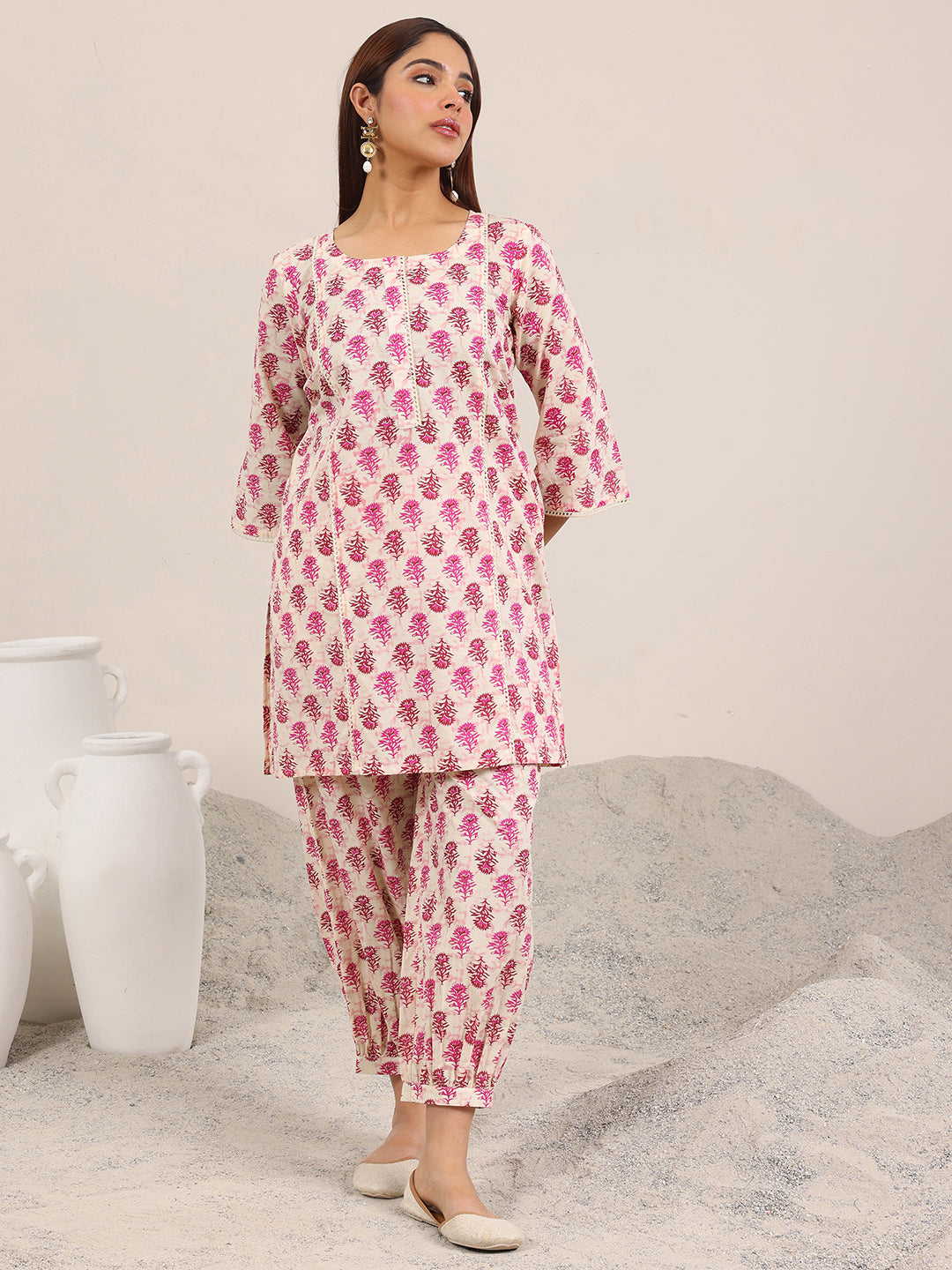 Pink Printed Pure Cotton Co-Ord Sets
