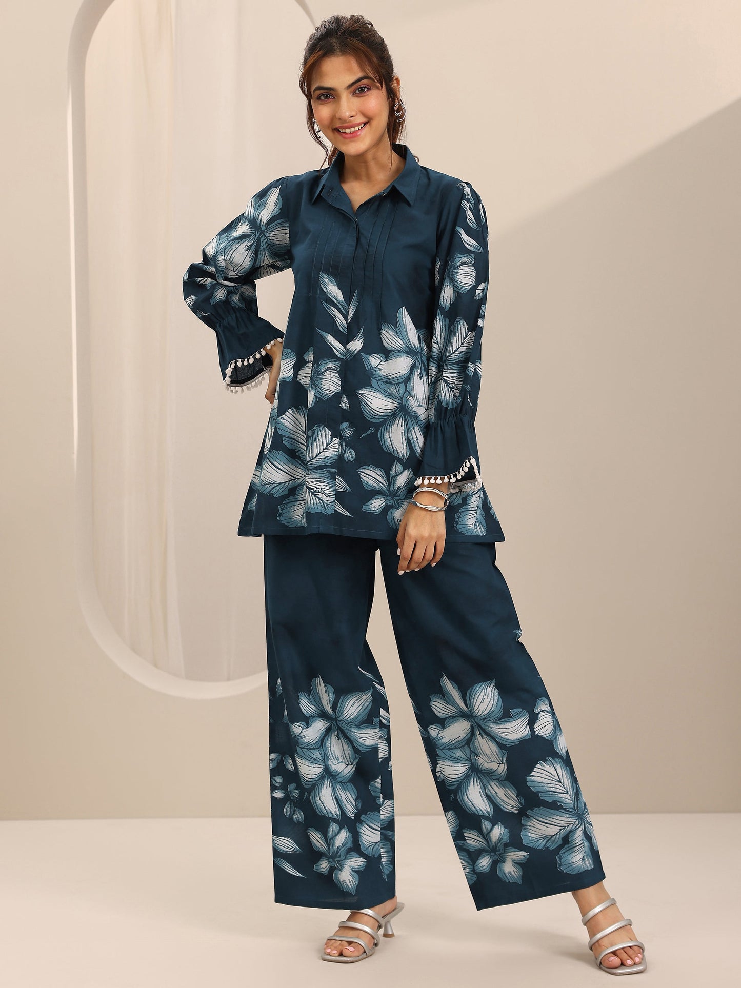 Blue Printed Cotton Co-Ord Sets