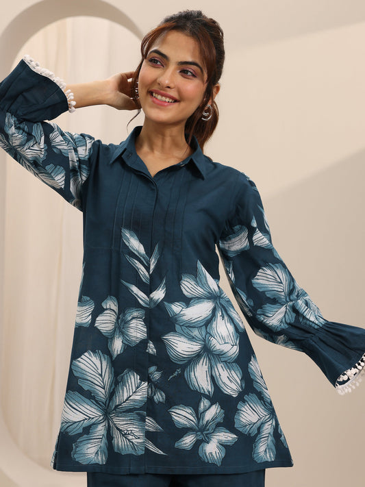 Blue Printed Cotton Co-Ord Sets