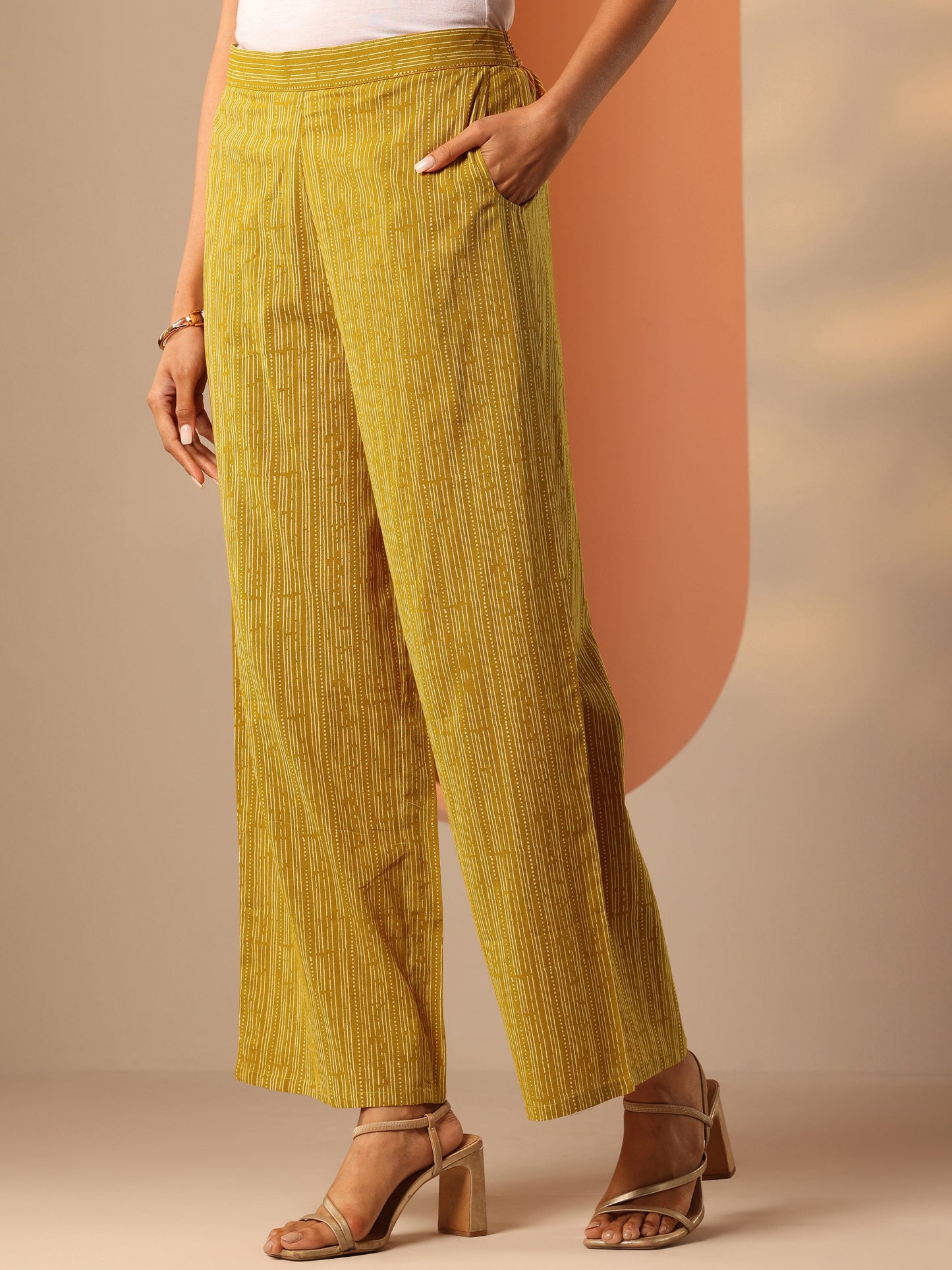 Green Printed Cotton Straight Suit Set With Dupatta