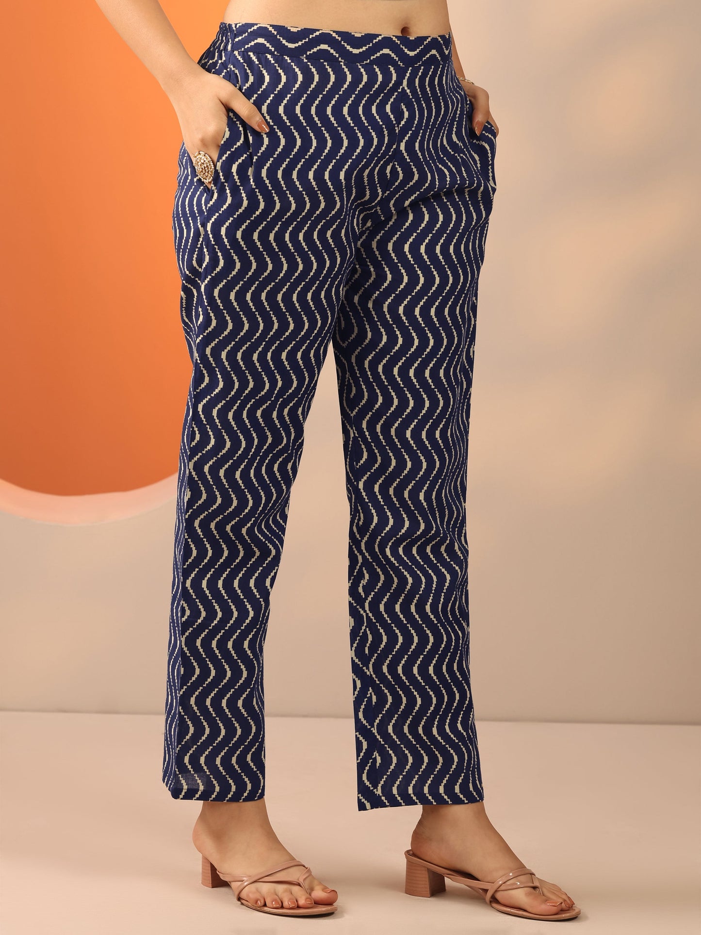 Red Printed Cotton Straight Suit Set With Dupatta