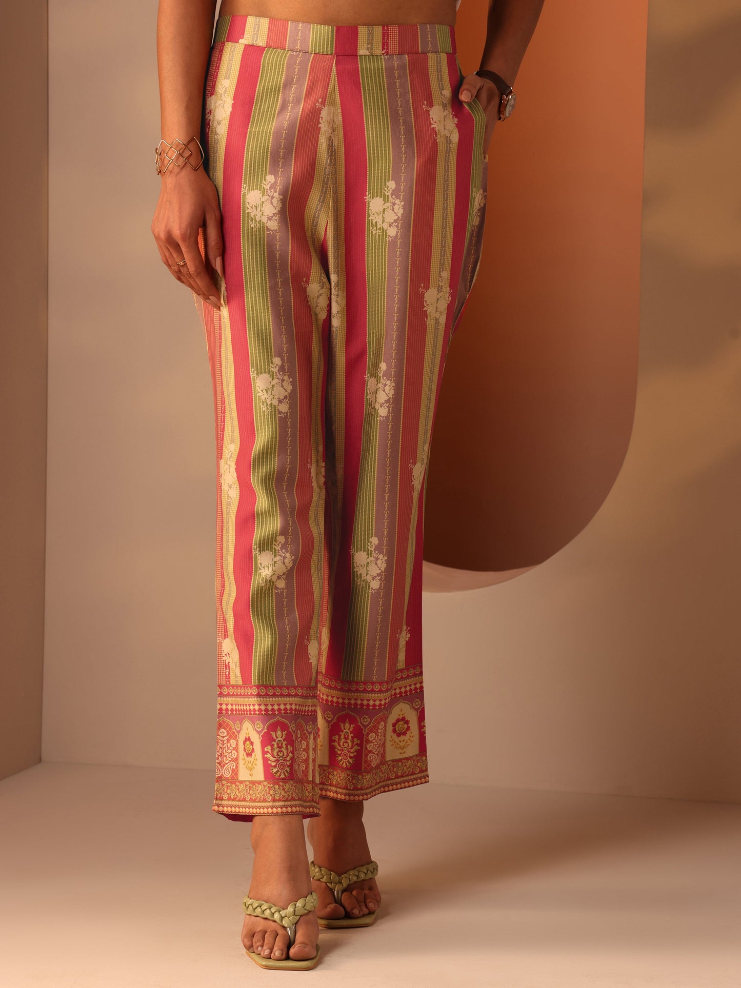 Multi Printed Silk Blend Straight Suit Set With Dupatta