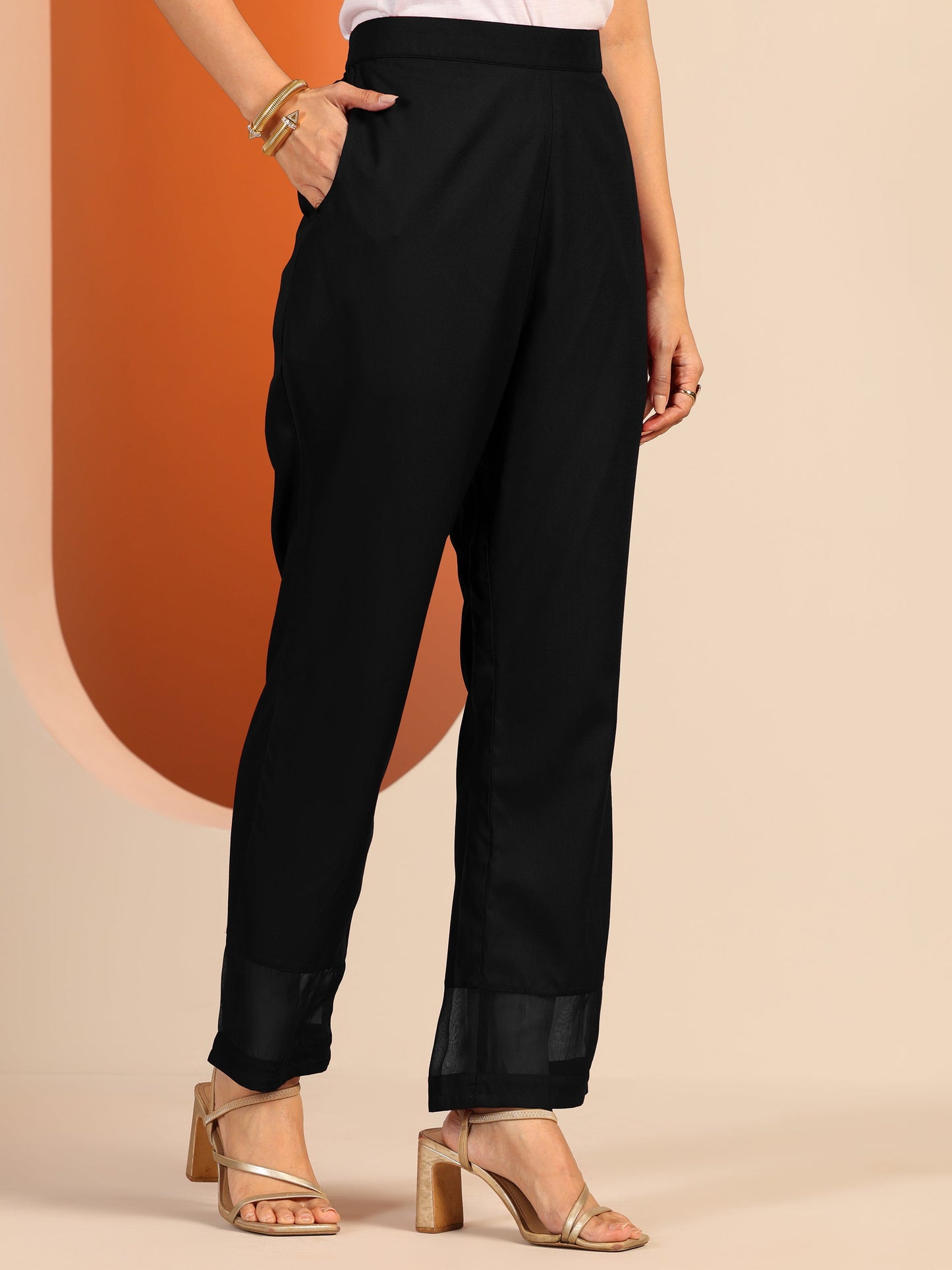 Black Embellished Rayon Co-Ord Sets