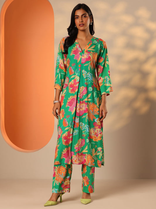Green Printed Rayon Co-Ord Sets