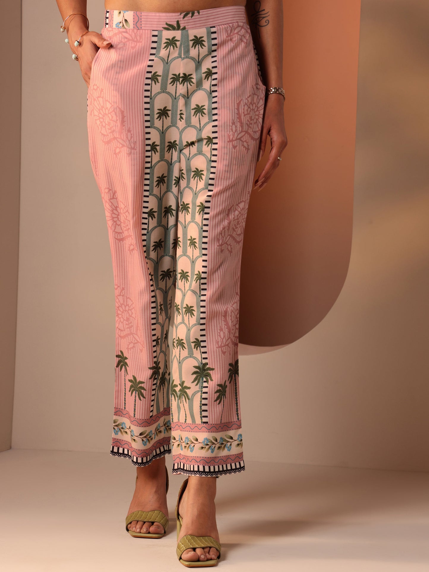 Pink Printed Cotton Blend Co-Ord Sets