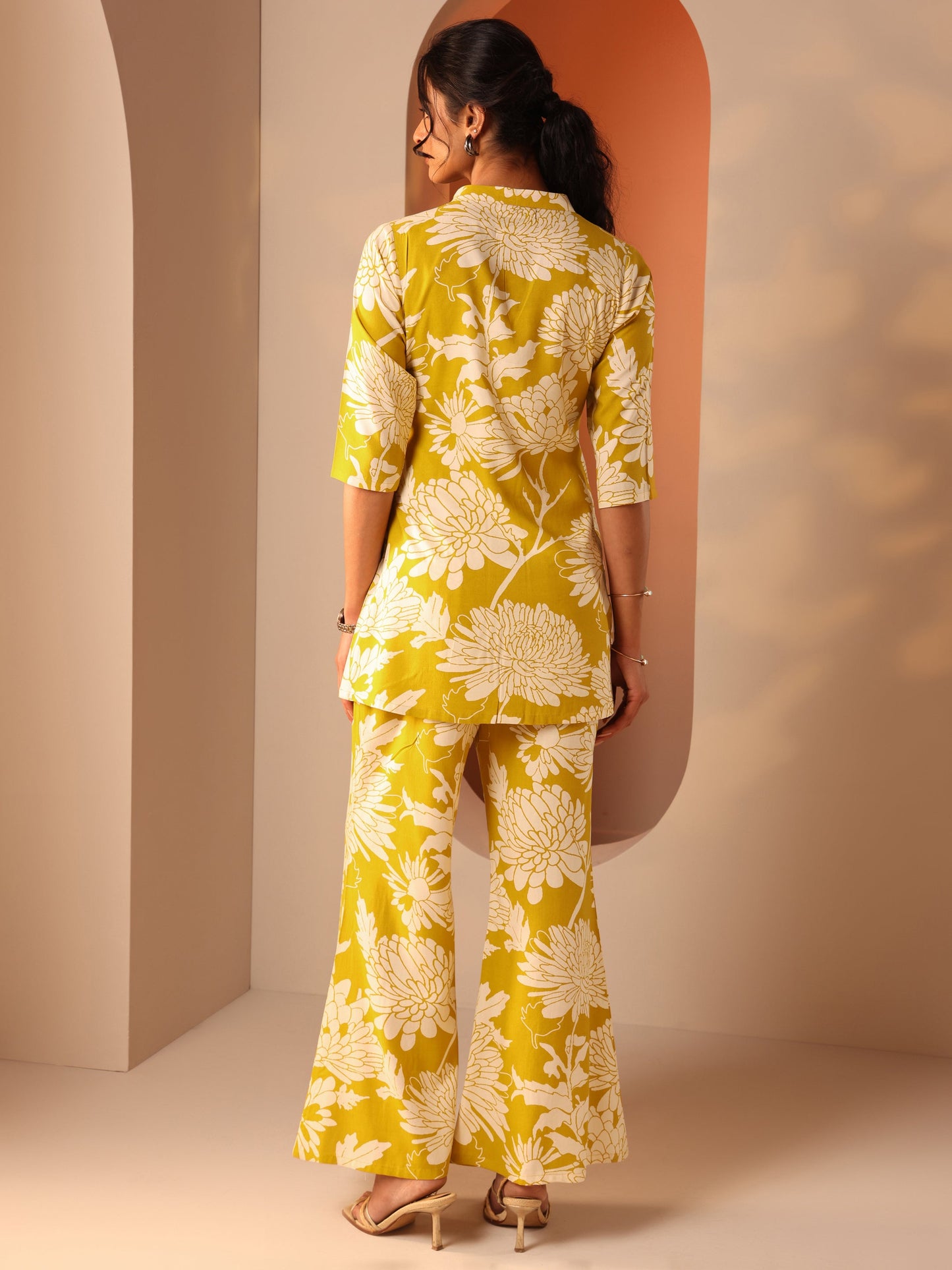 Yellow Printed Rayon Co-Ord Sets