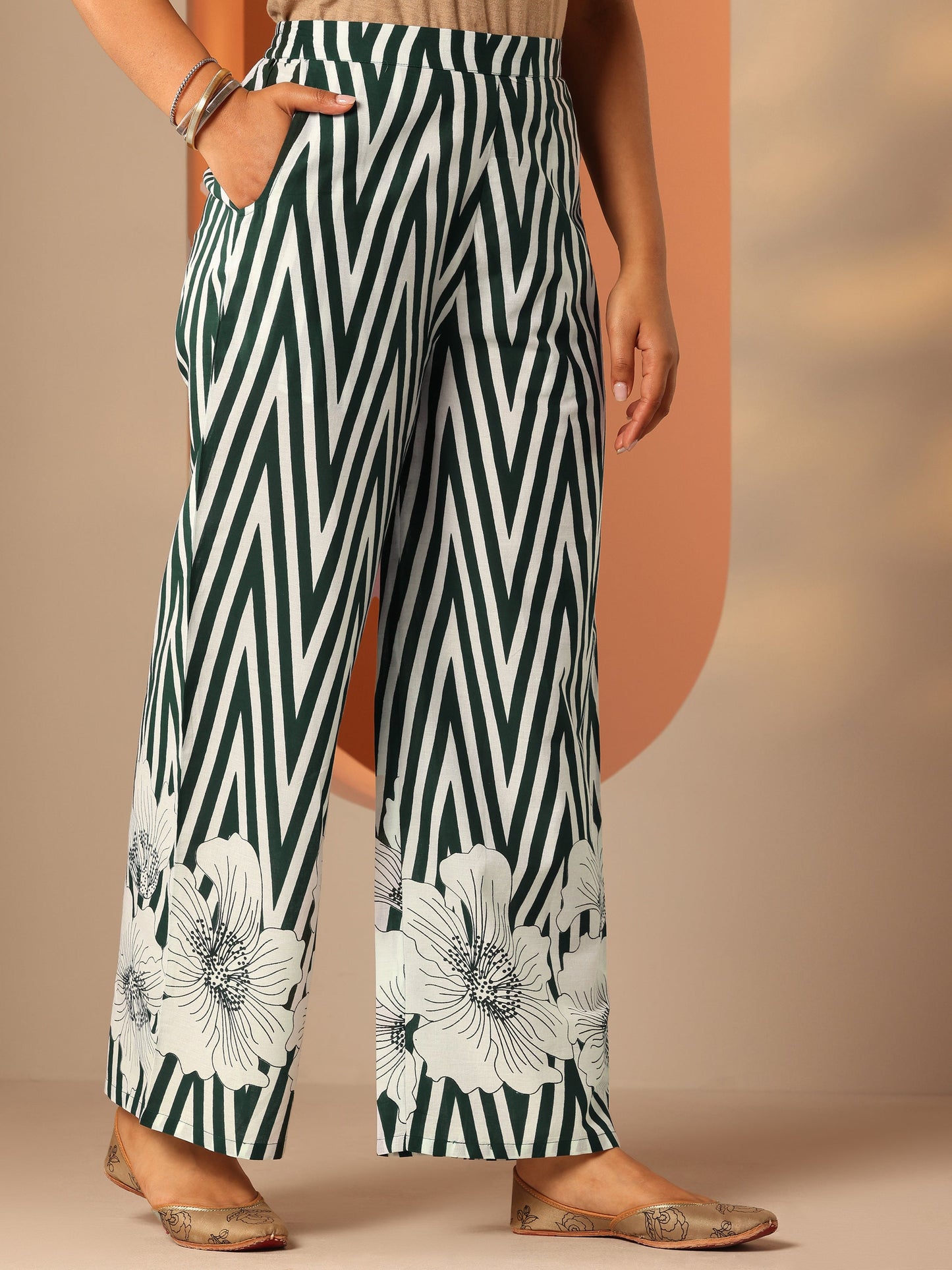 Green Printed Cotton Co-Ord Sets