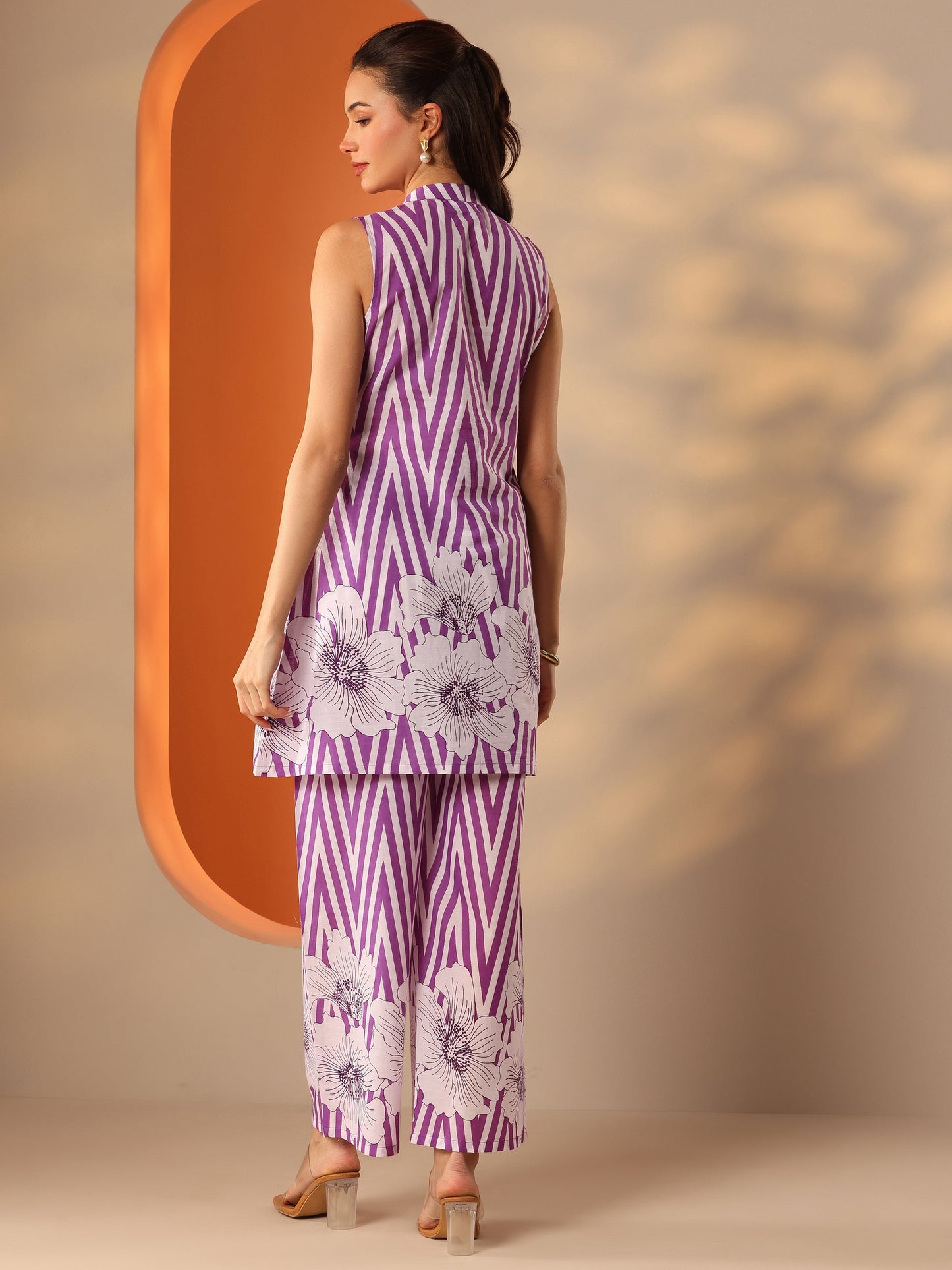 Purple Printed Cotton Co-Ord Sets