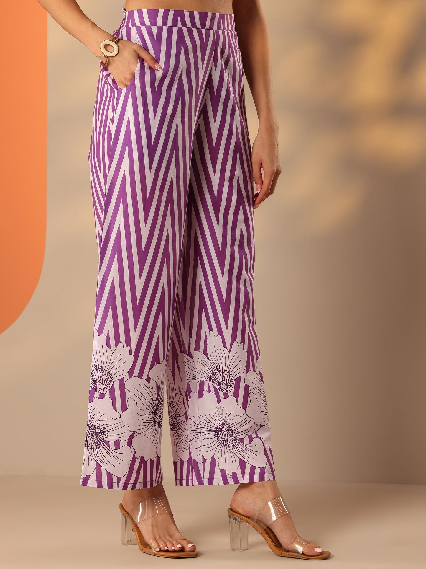 Purple Printed Cotton Co-Ord Sets