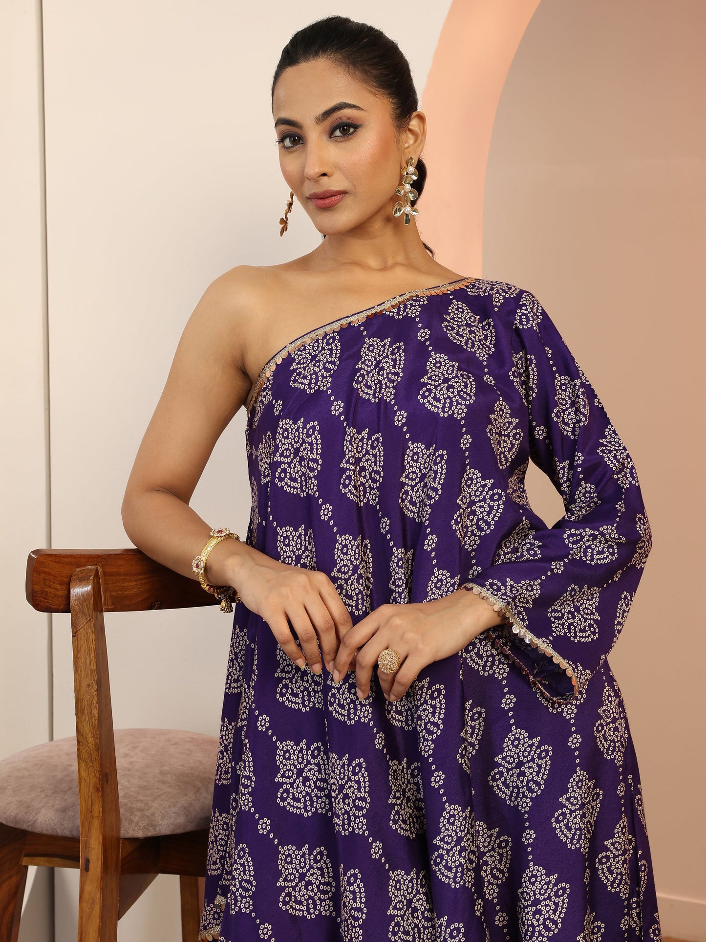 Purple Printed Rayon Co-Ord Sets