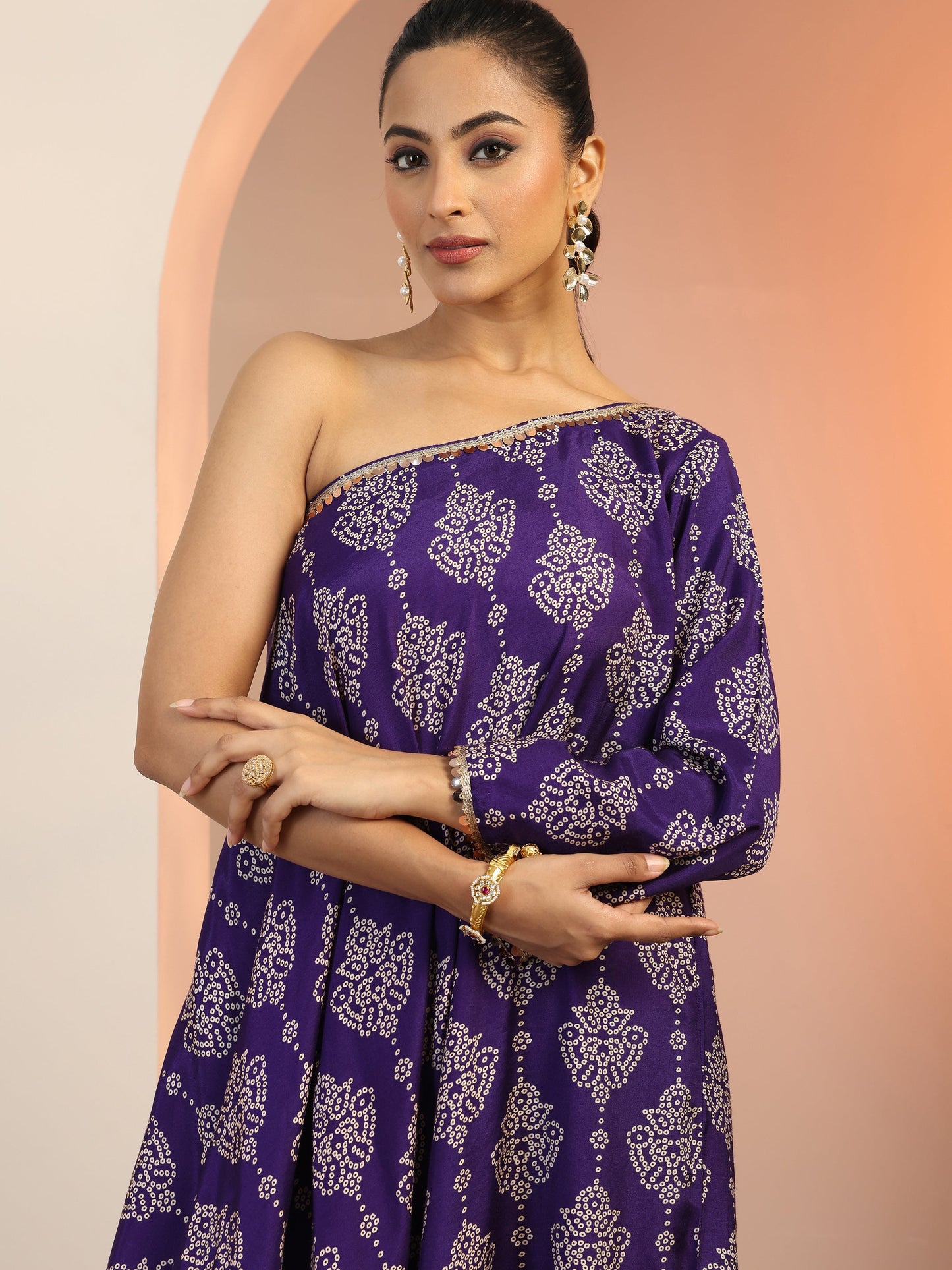 Purple Printed Rayon Co-Ord Sets