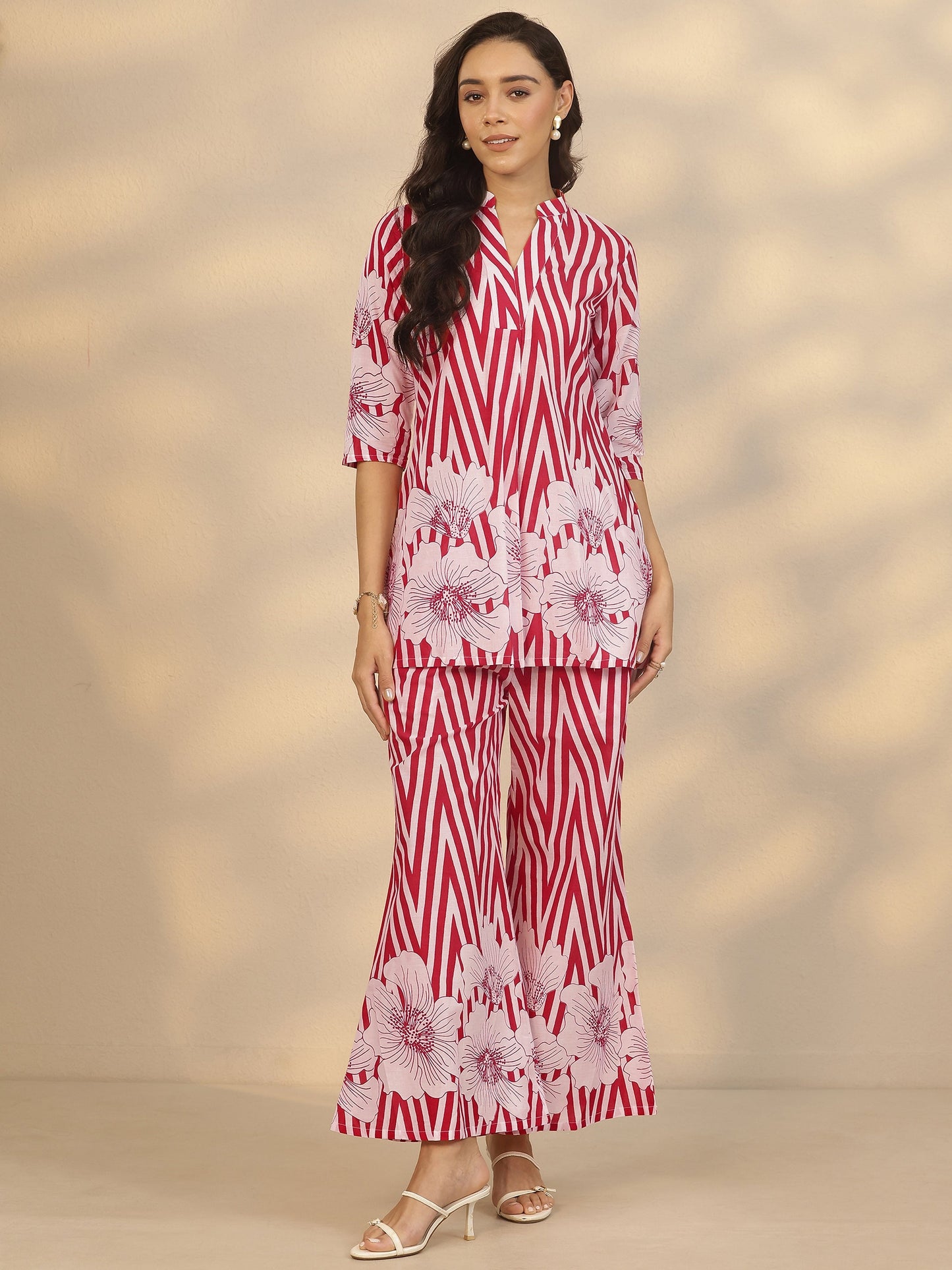 Red Printed Cotton Co-Ord Sets