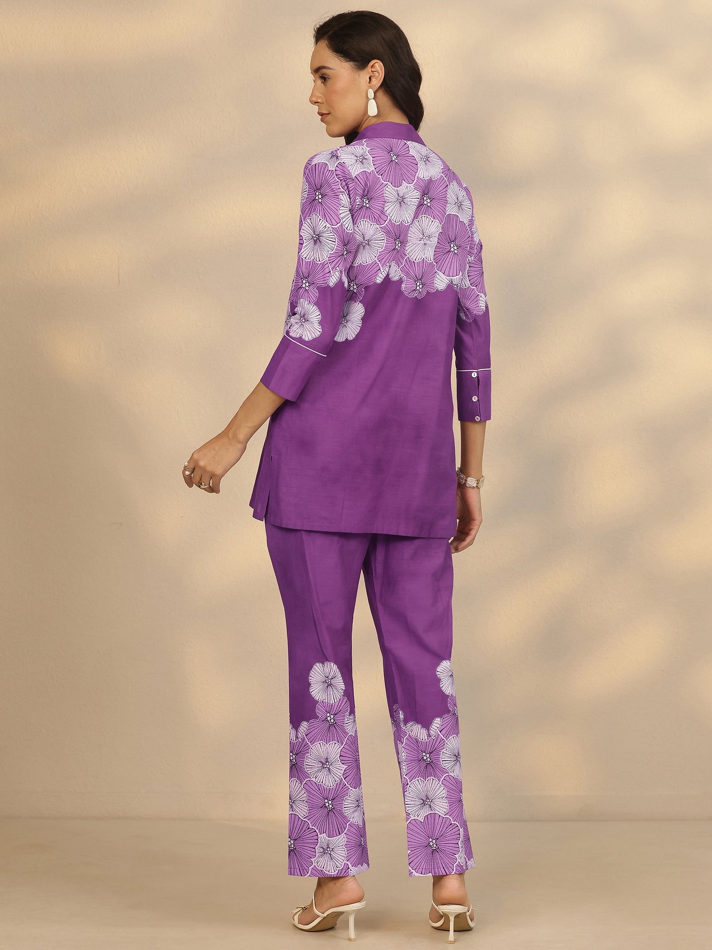 Purple Printed Cotton Co-Ord Sets