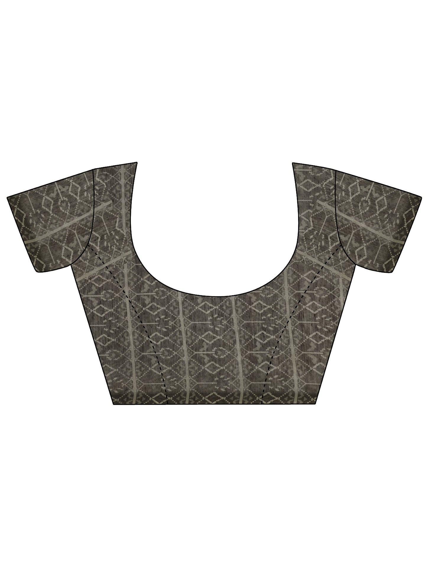 Rust Printed Silk Saree With Unstitched Blouse Piece