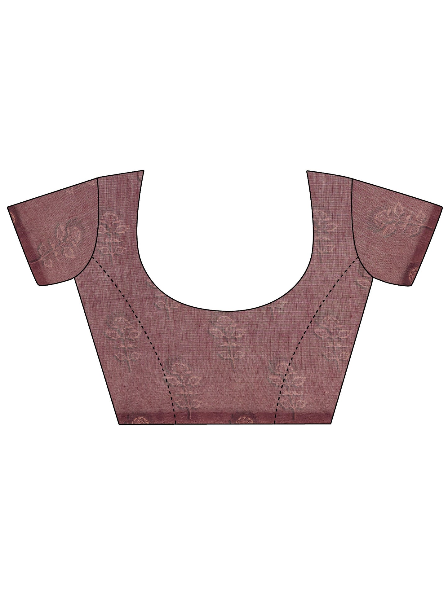 Mauve Printed Silk Saree With Unstitched Blouse Piece