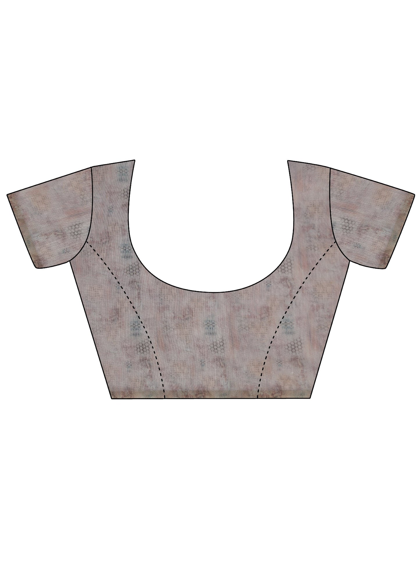 Blue Printed Silk Saree With Unstitched Blouse Piece