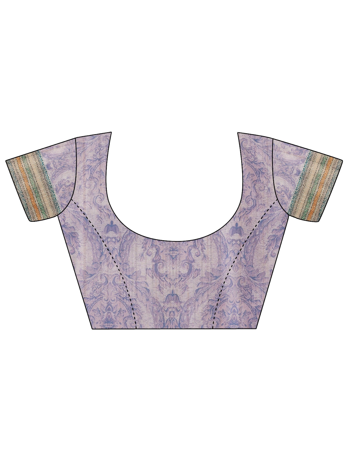 Grey Printed Silk Saree With Unstitched Blouse Piece