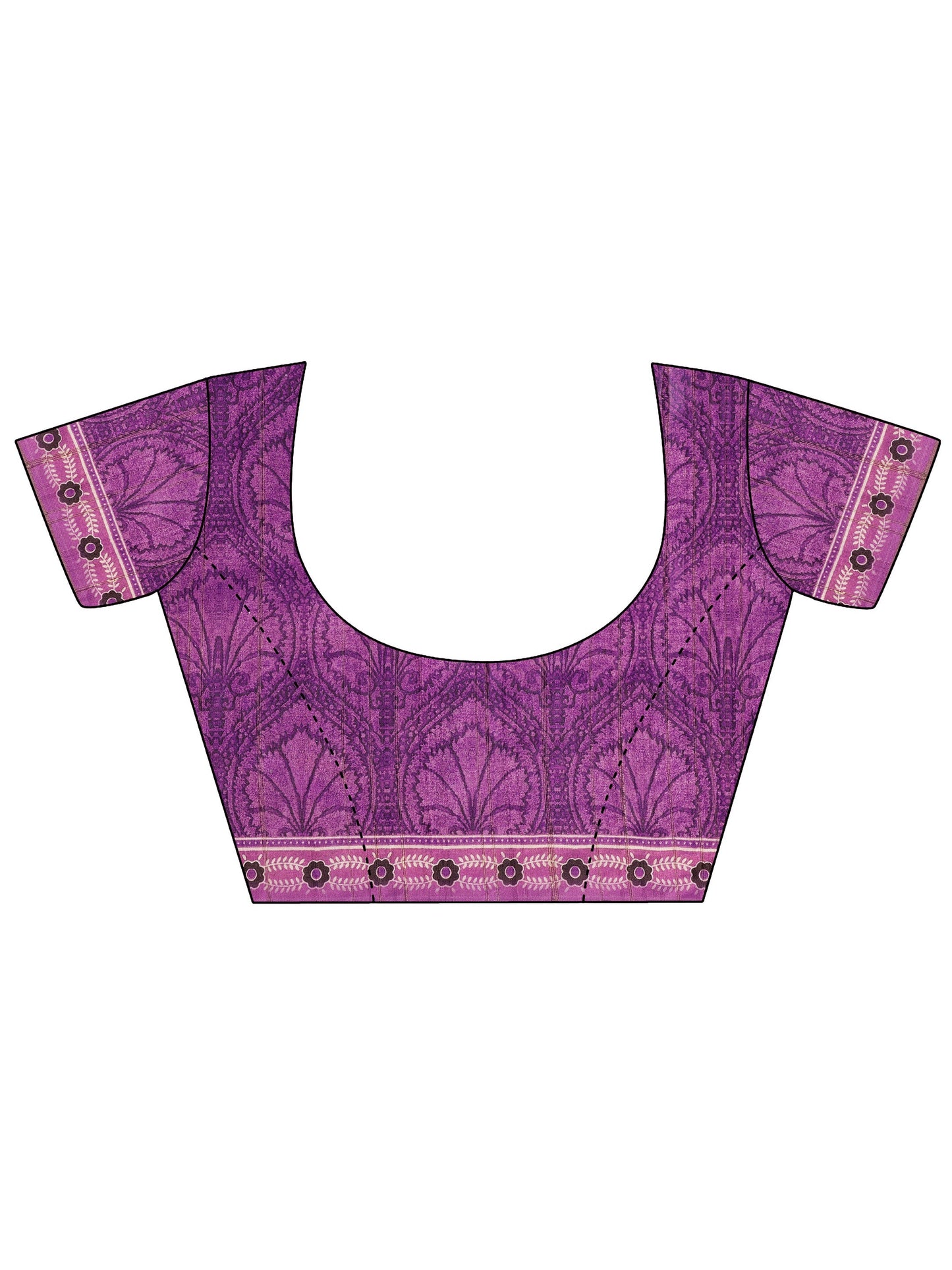 Off White Printed Silk Saree With Unstitched Blouse Piece