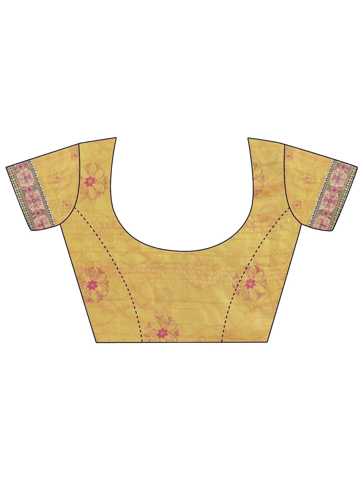 Multi Printed Silk Saree With Unstitched Blouse Piece