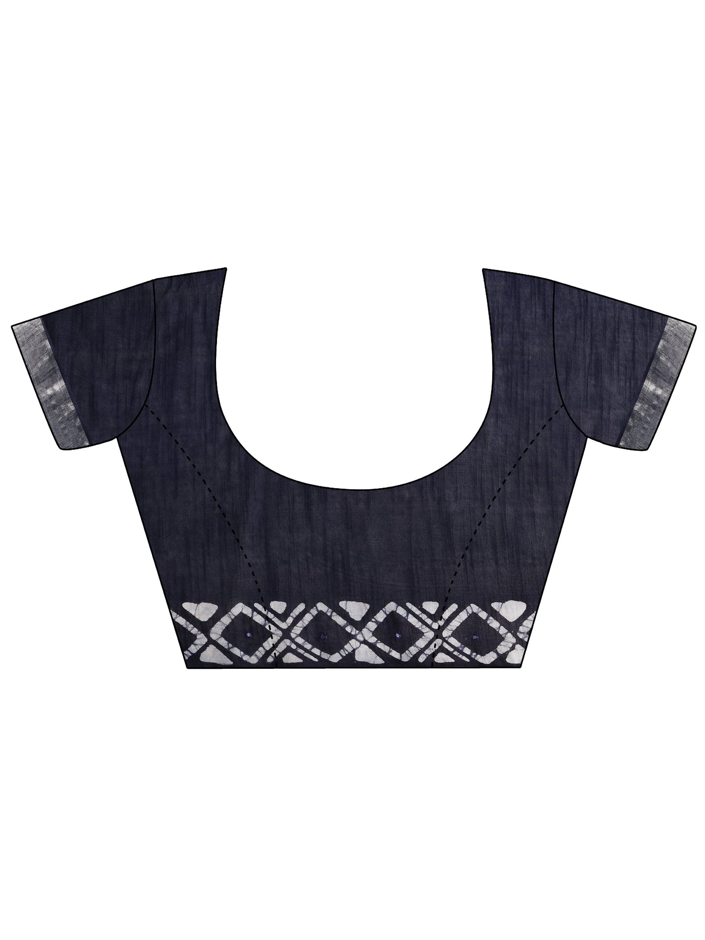 Blue Printed Cotton Saree With Unstitched Blouse Piece