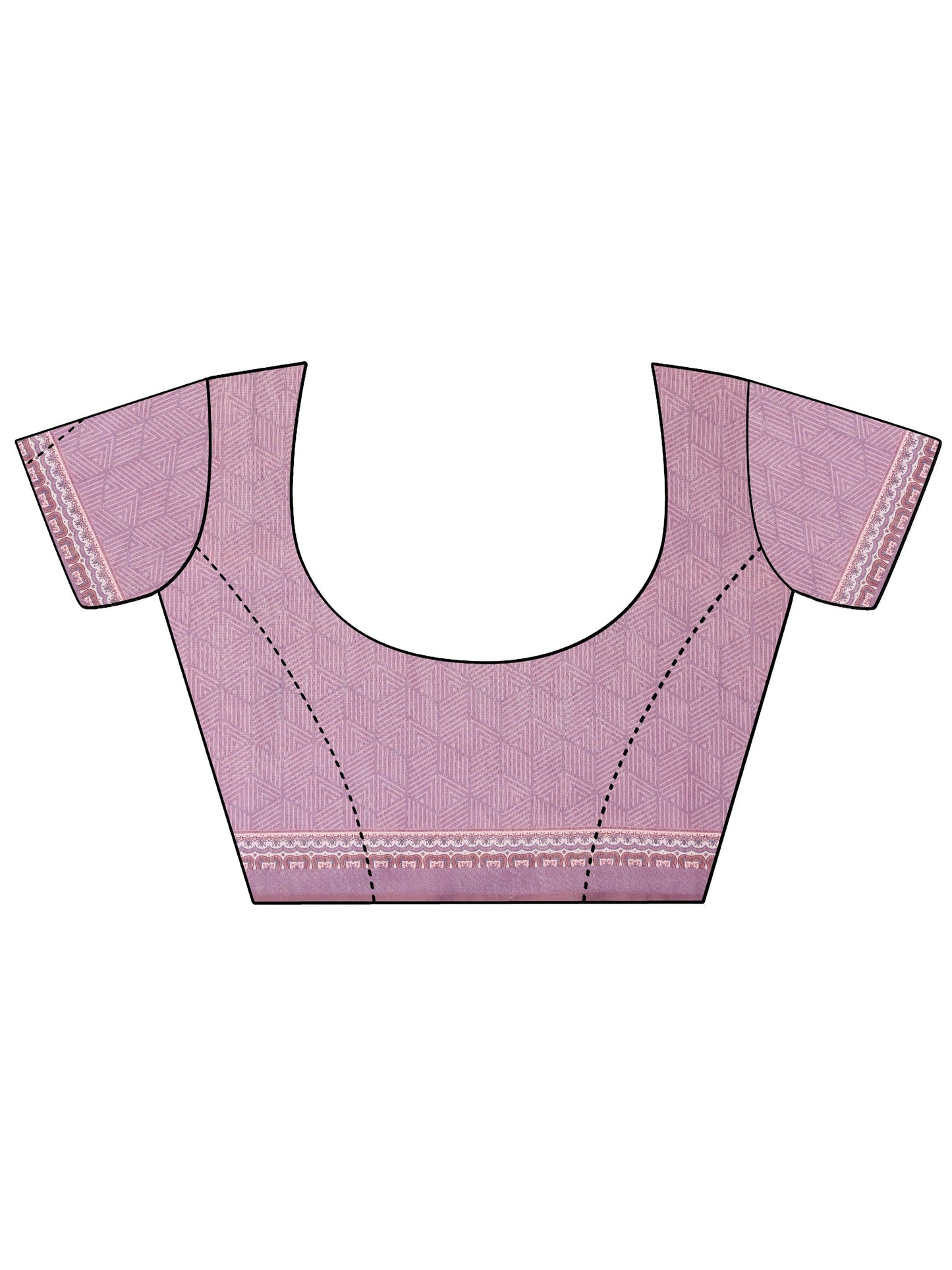 Mauve Printed Silk Blend Saree With Unstitched Blouse Piece