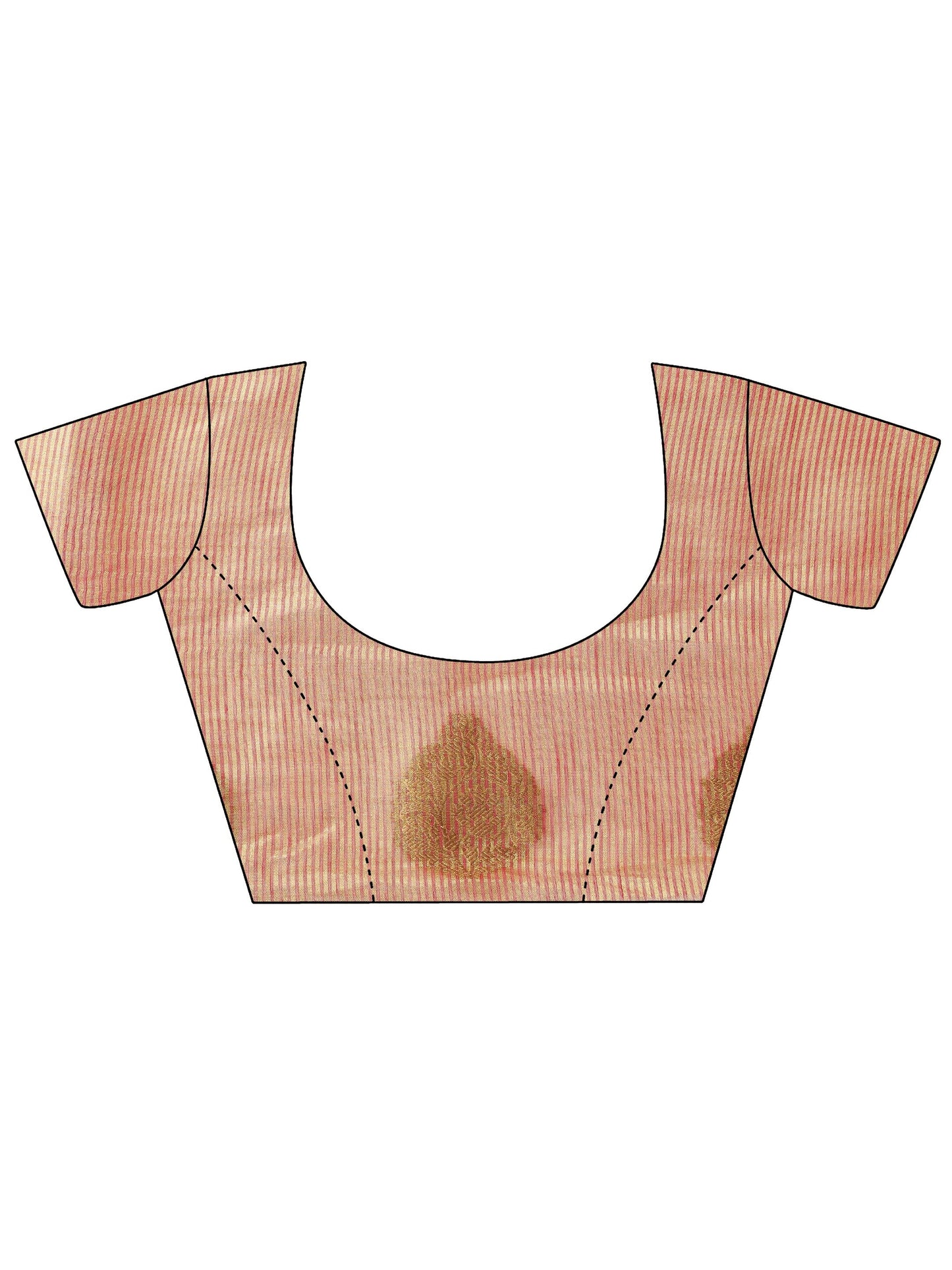 Pink Woven Silk Blend Saree With Unstitched Blouse Piece