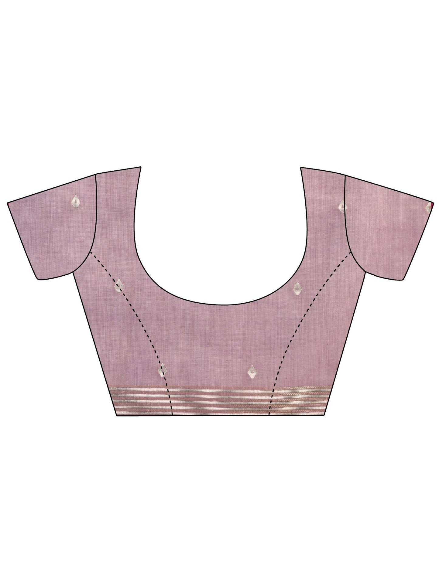 Lavender Woven Cotton Blend Saree With Unstitched Blouse Piece