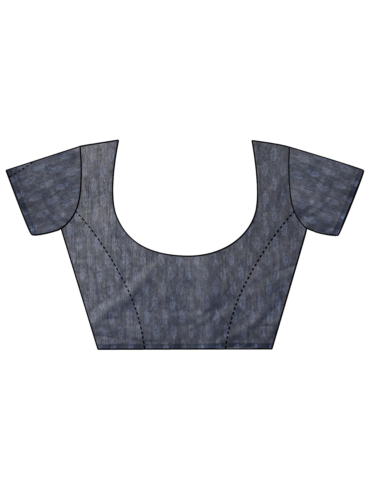 Navy Blue Printed Silk Blend Saree With Unstitched Blouse Piece