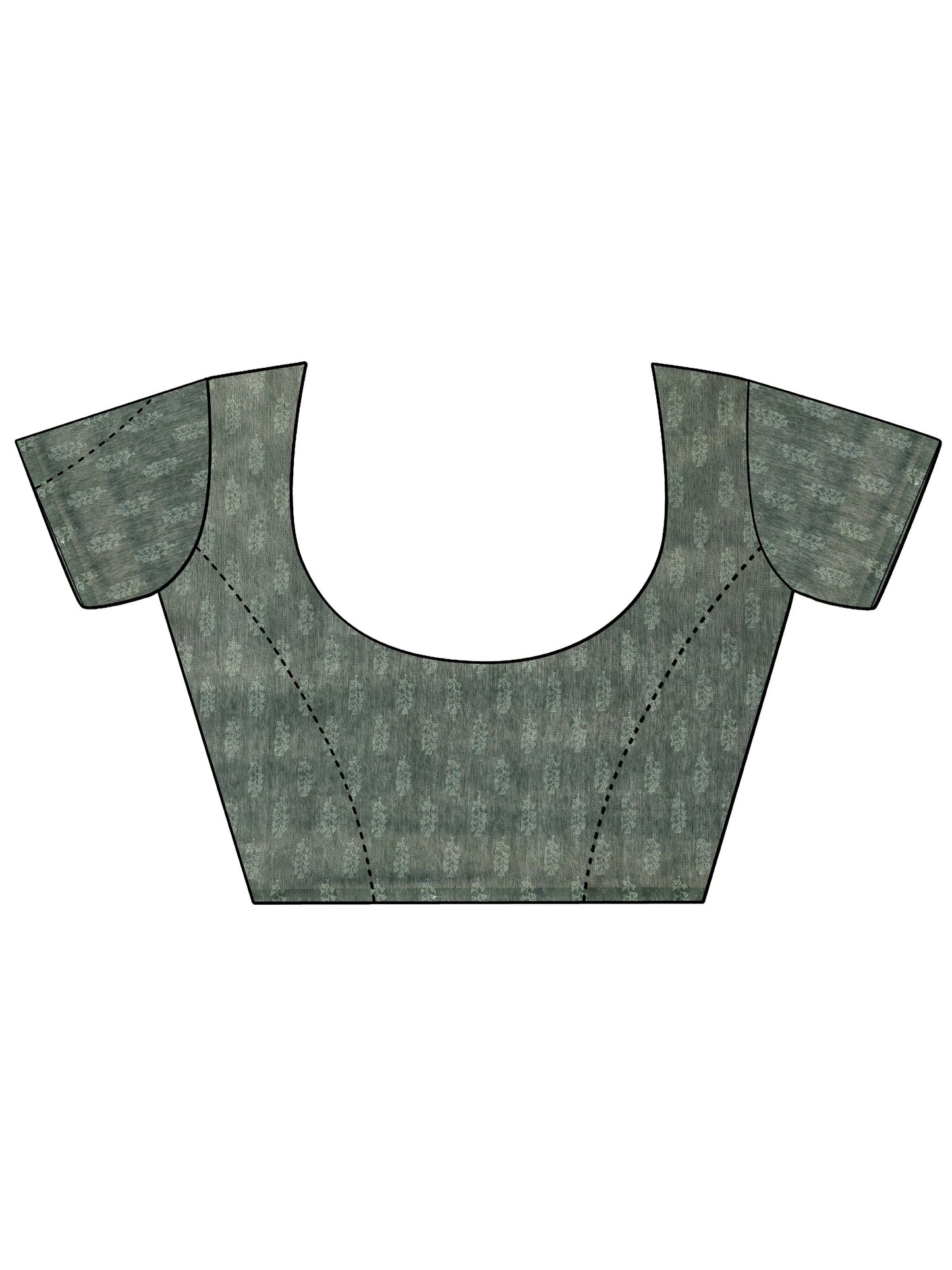 Green Printed Silk Blend Saree With Unstitched Blouse Piece