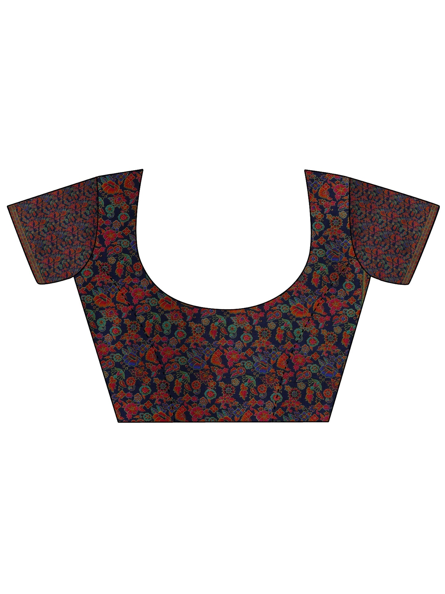 Pink Printed Silk Blend Saree With Unstitched Blouse Piece