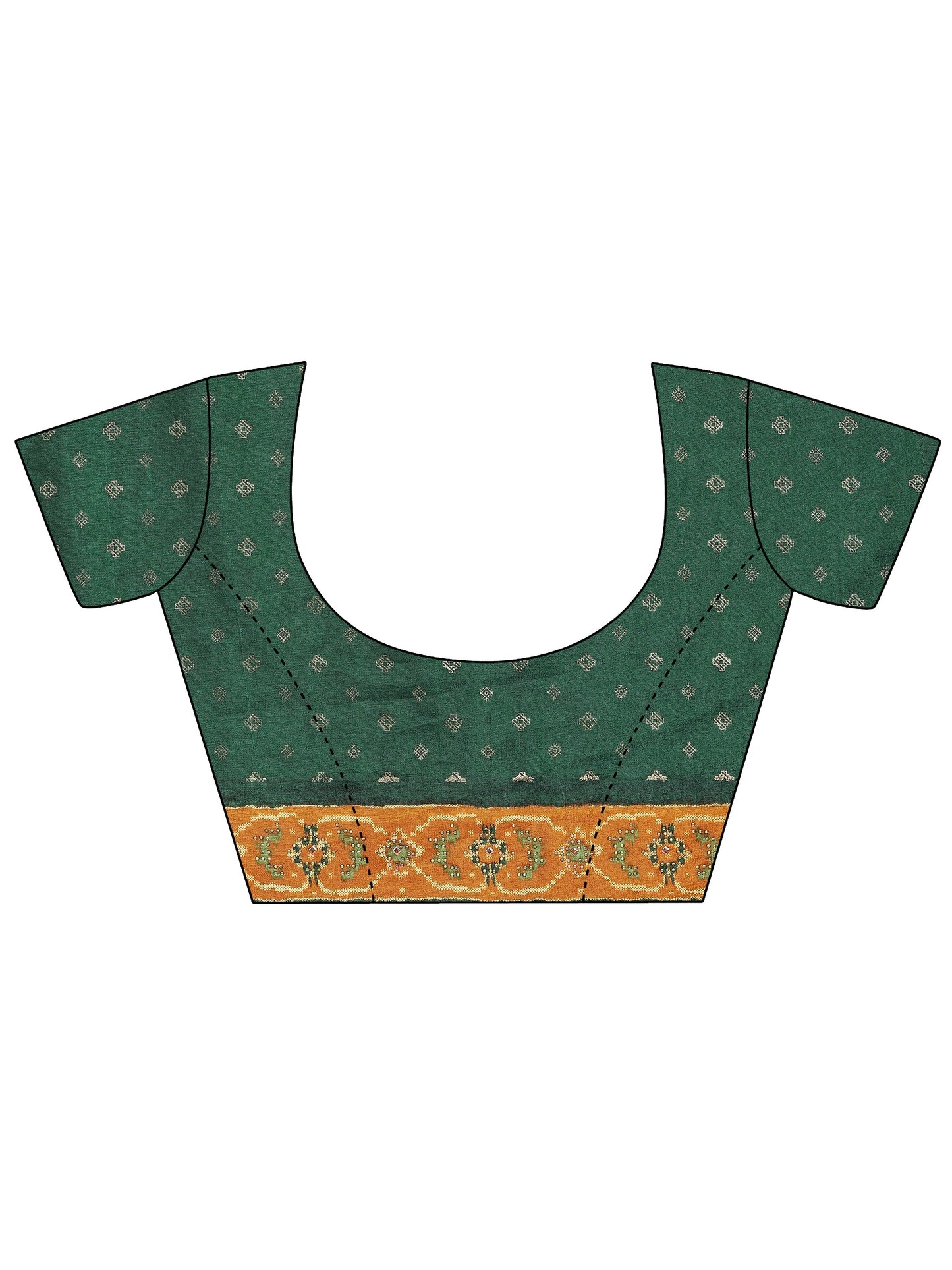 Green  Silk Blend Saree With Unstitched Blouse Piece