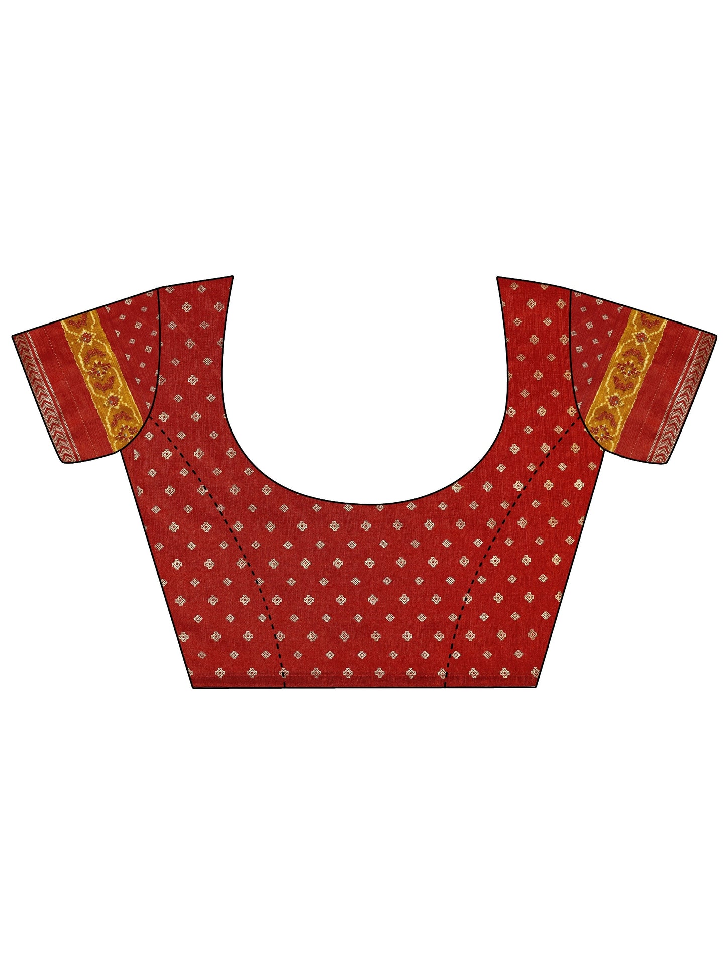 Multi Printed Silk Blend Saree With Unstitched Blouse Piece