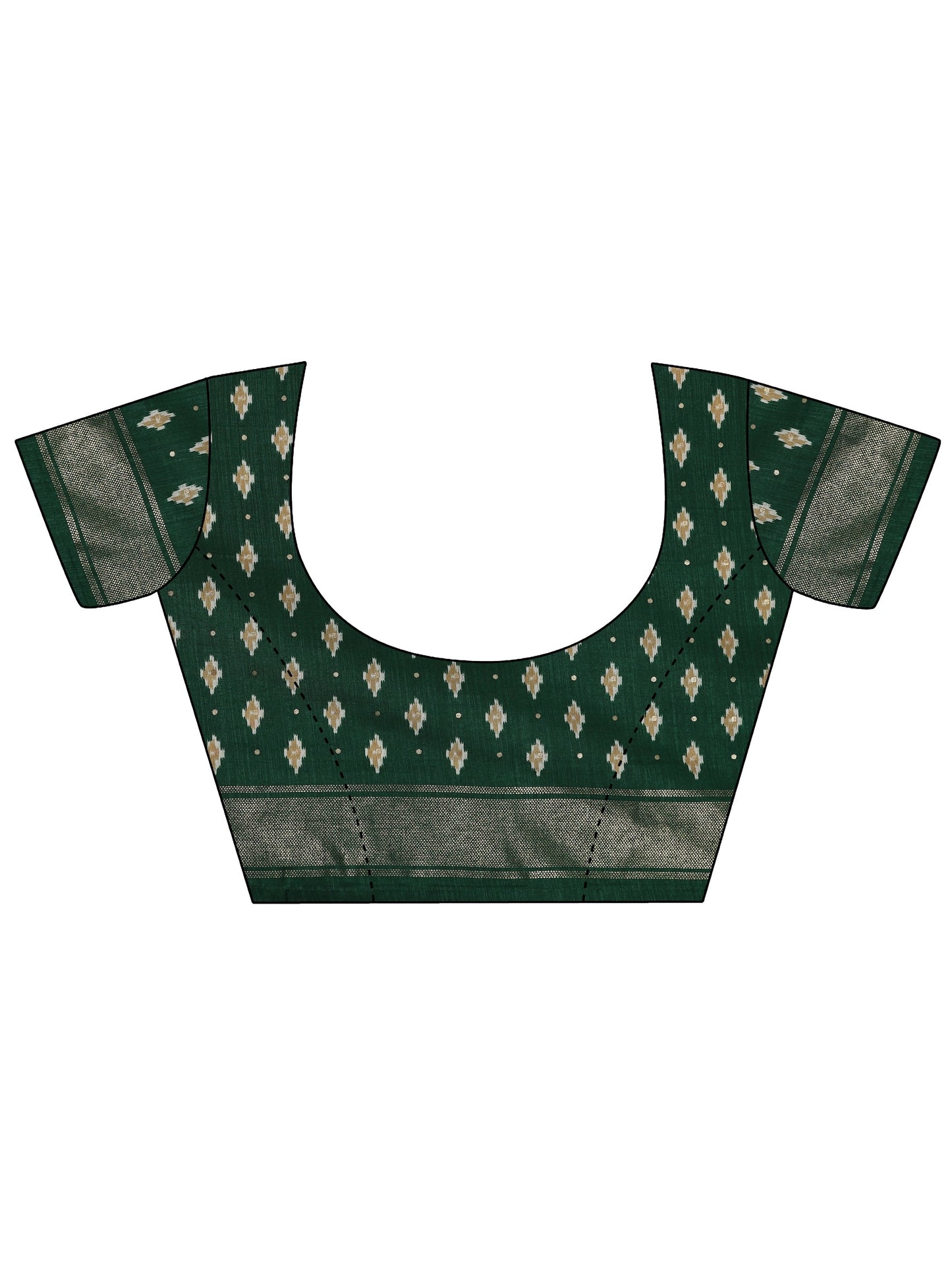 Mustard Kalamkari Printed Silk Blend Saree With Unstitched Blouse Piece