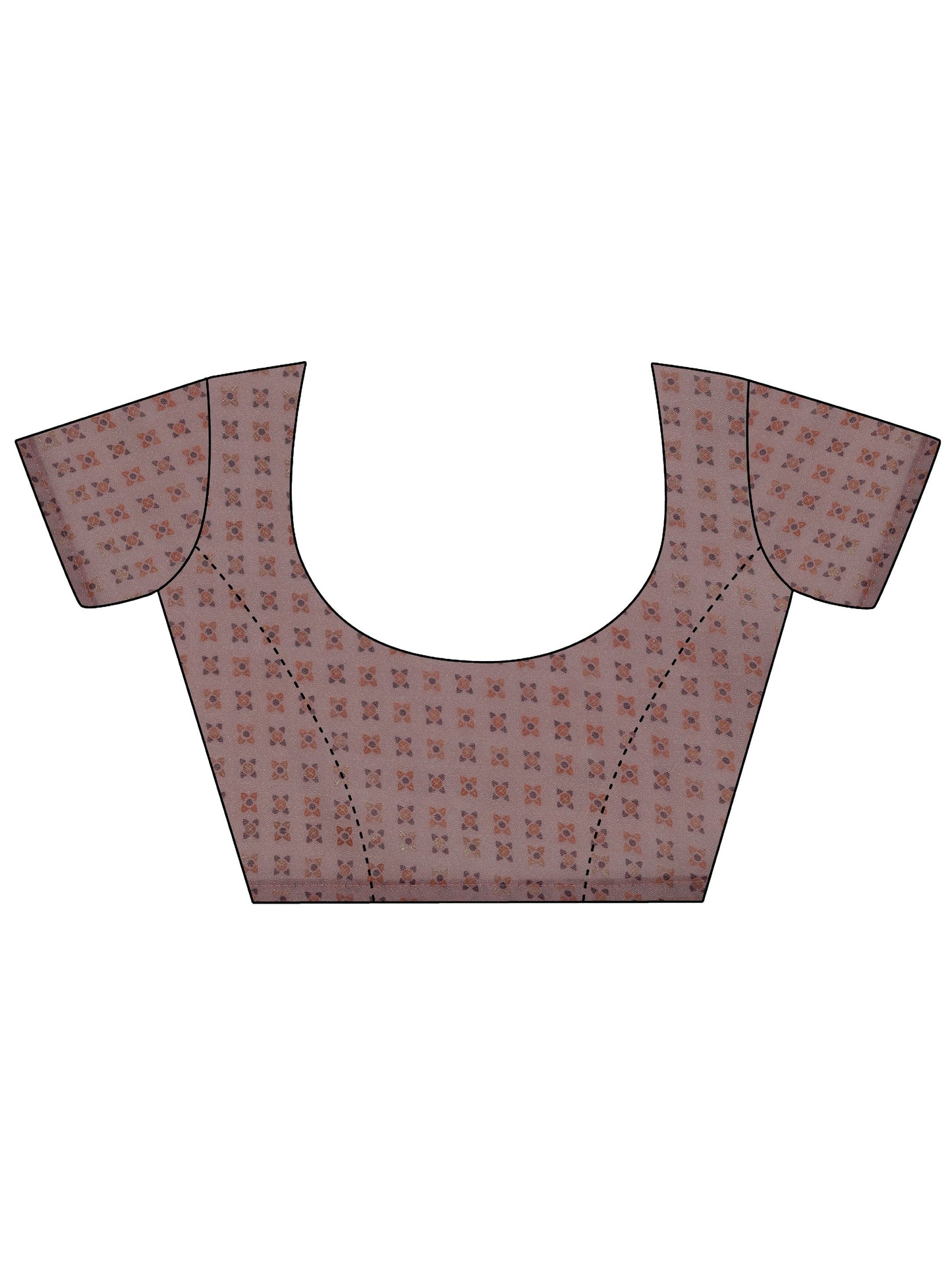 Pink Printed Georgette Saree With Unstitched Blouse Piece