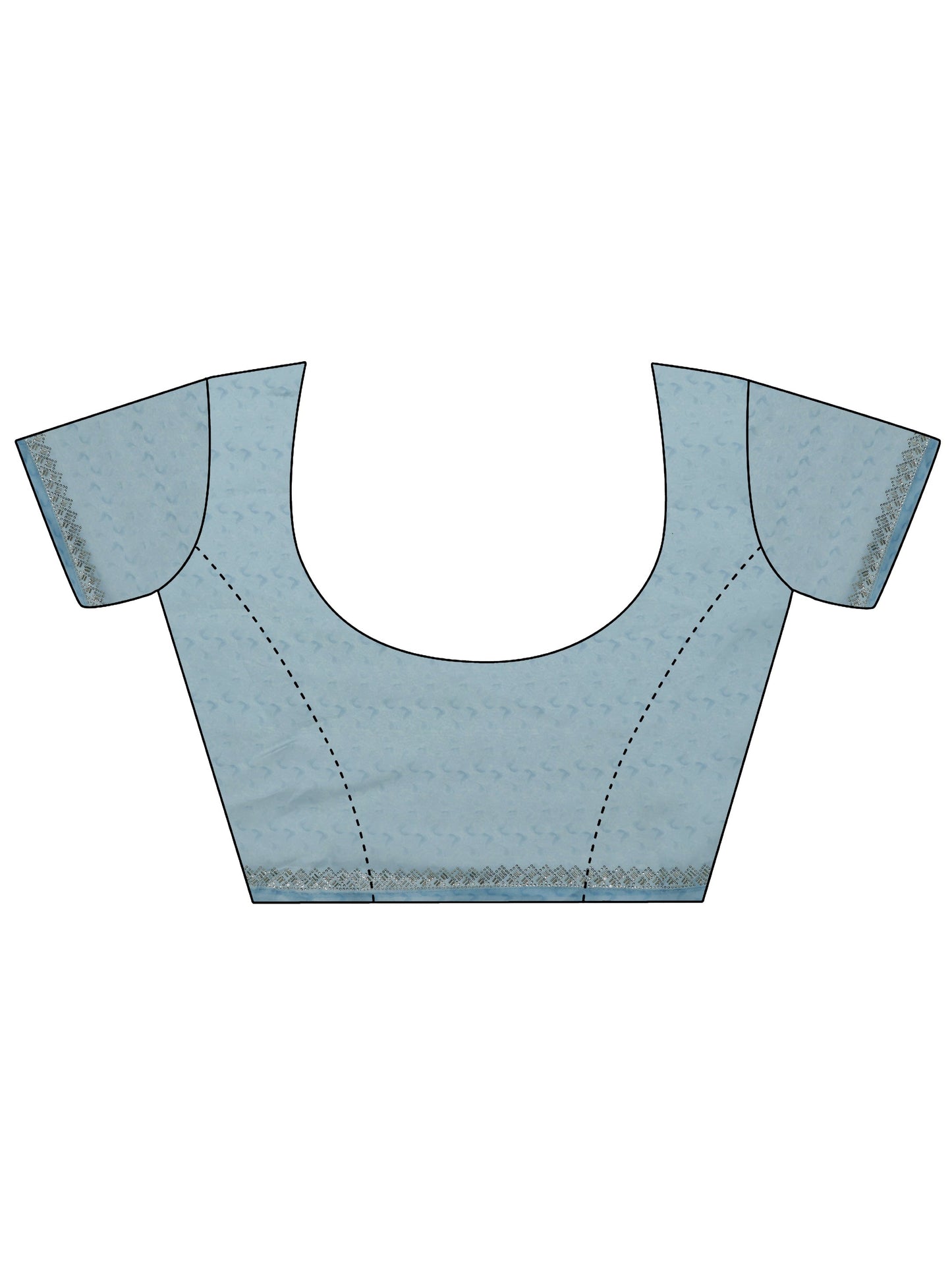 Blue Printed Organza Saree With Unstitched Blouse Piece