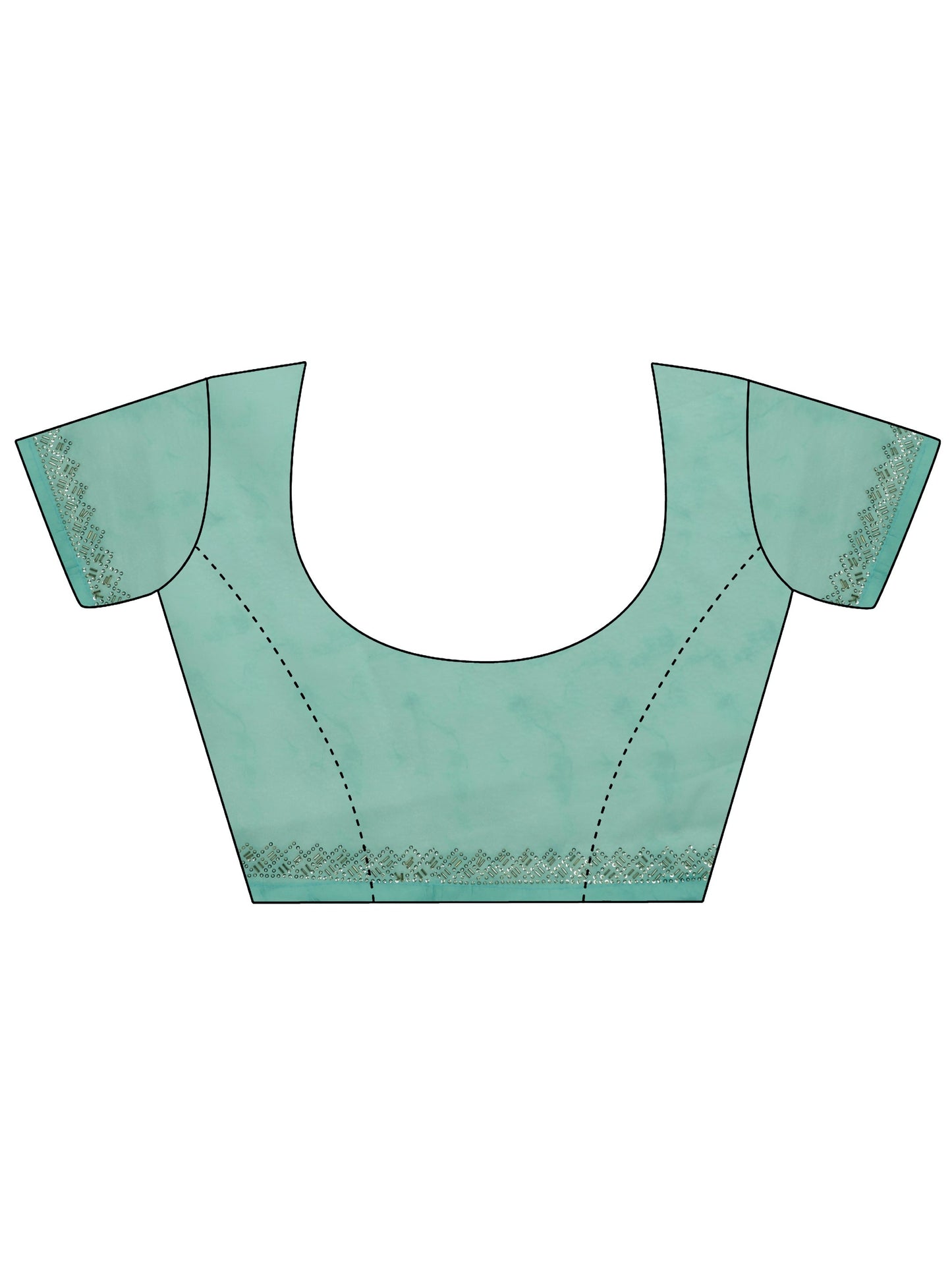 Multi Printed Organza Saree With Unstitched Blouse Piece