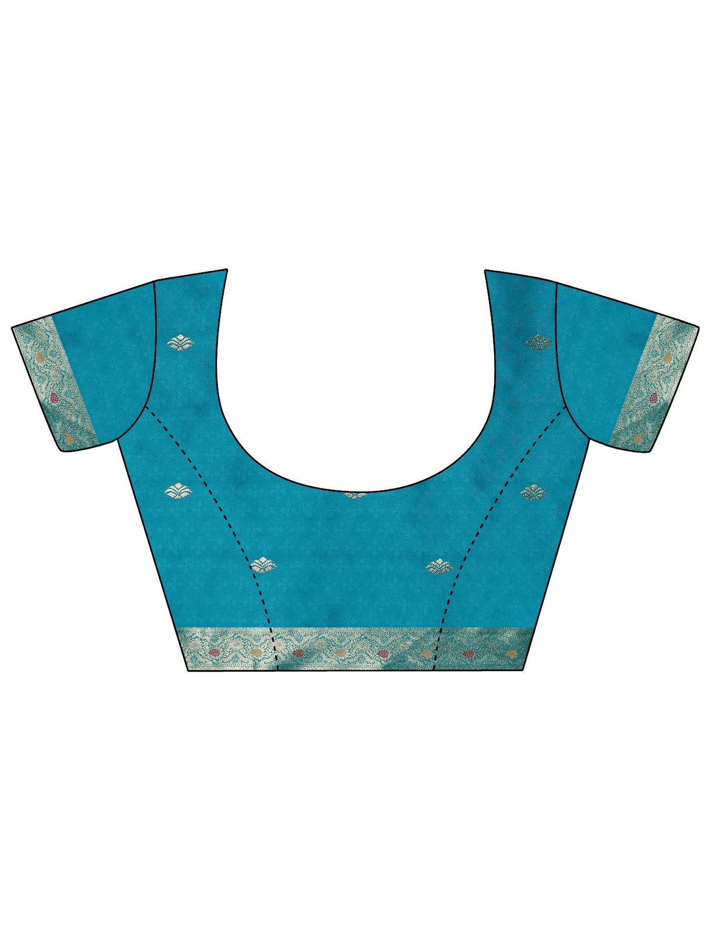 Blue Woven Design Silk Blend Saree With Unstitched Blouse Piece