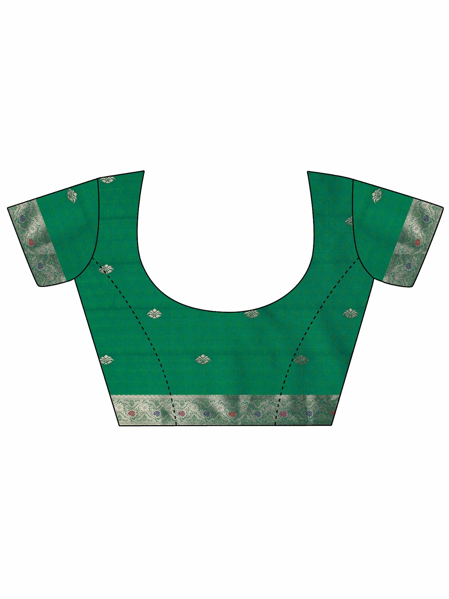 Green Woven Design Silk Blend Saree With Unstitched Blouse Piece