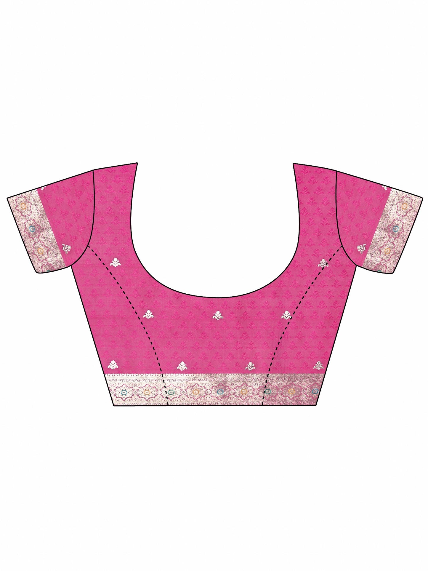 Pink Woven Design Banarasi Silk Blend Saree With Unstitched Blouse Piece