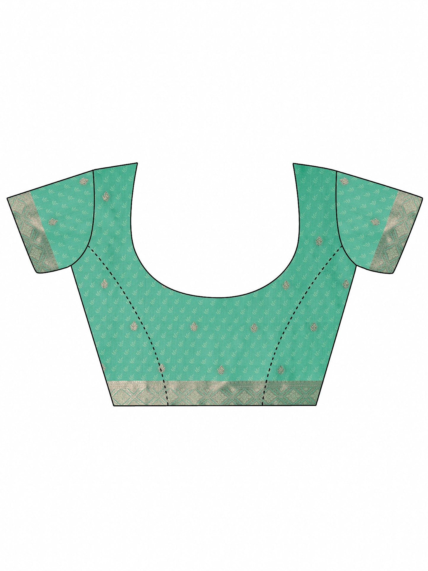 Sea Green Woven Design Silk Blend Saree With Unstitched Blouse Piece