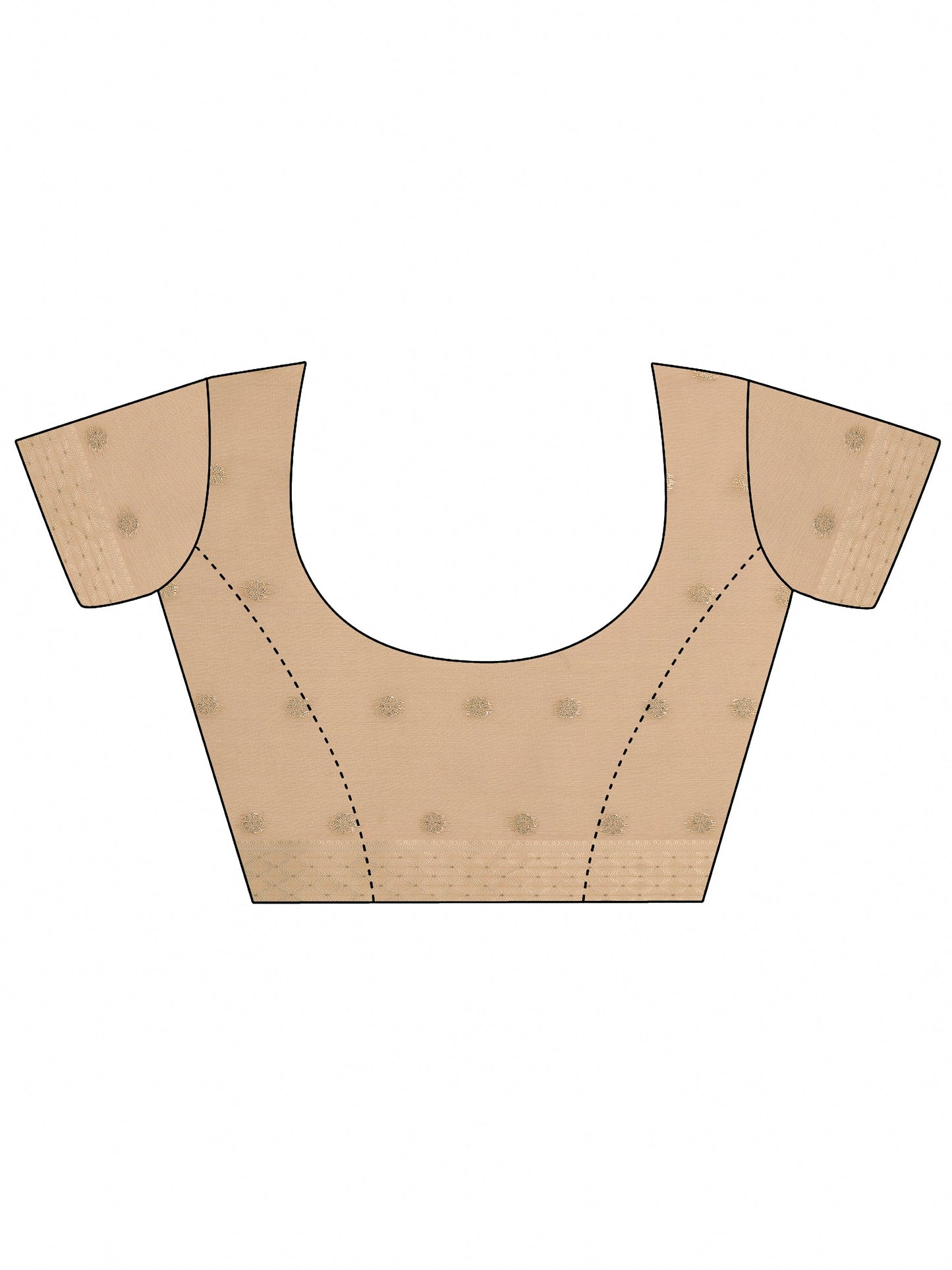 Peach Printed Chanderi Saree With Unstitched Blouse Piece